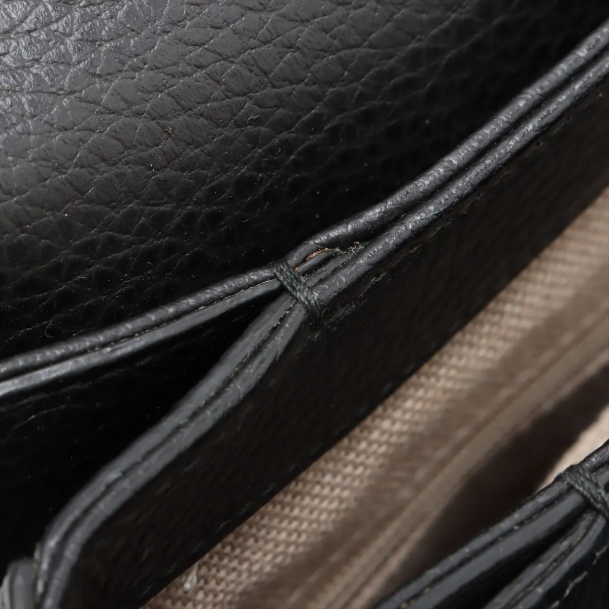 Interlocking G Leather 2-Way Handbag, Black, 510302 (Outlet) — view 15