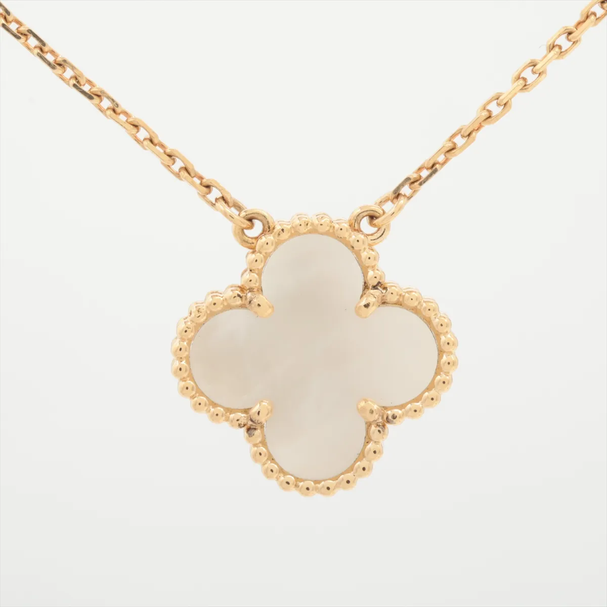 Vintage Alhambra Shell Necklace 750(YG) 5.1g JA945143 Shell small chip — view 2