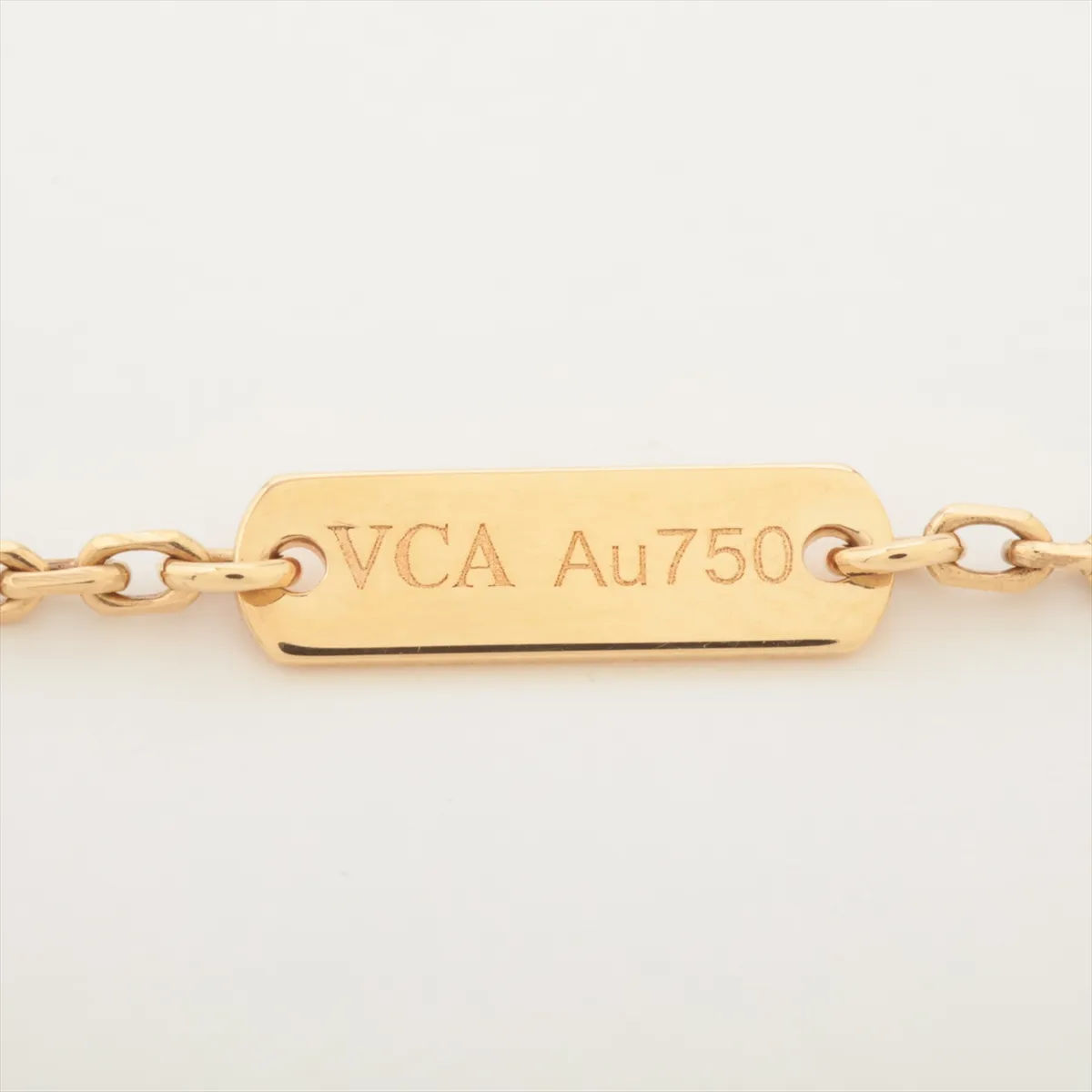 Vintage Alhambra Shell Necklace 750(YG) 5.1g JA945143 Shell small chip — view 4