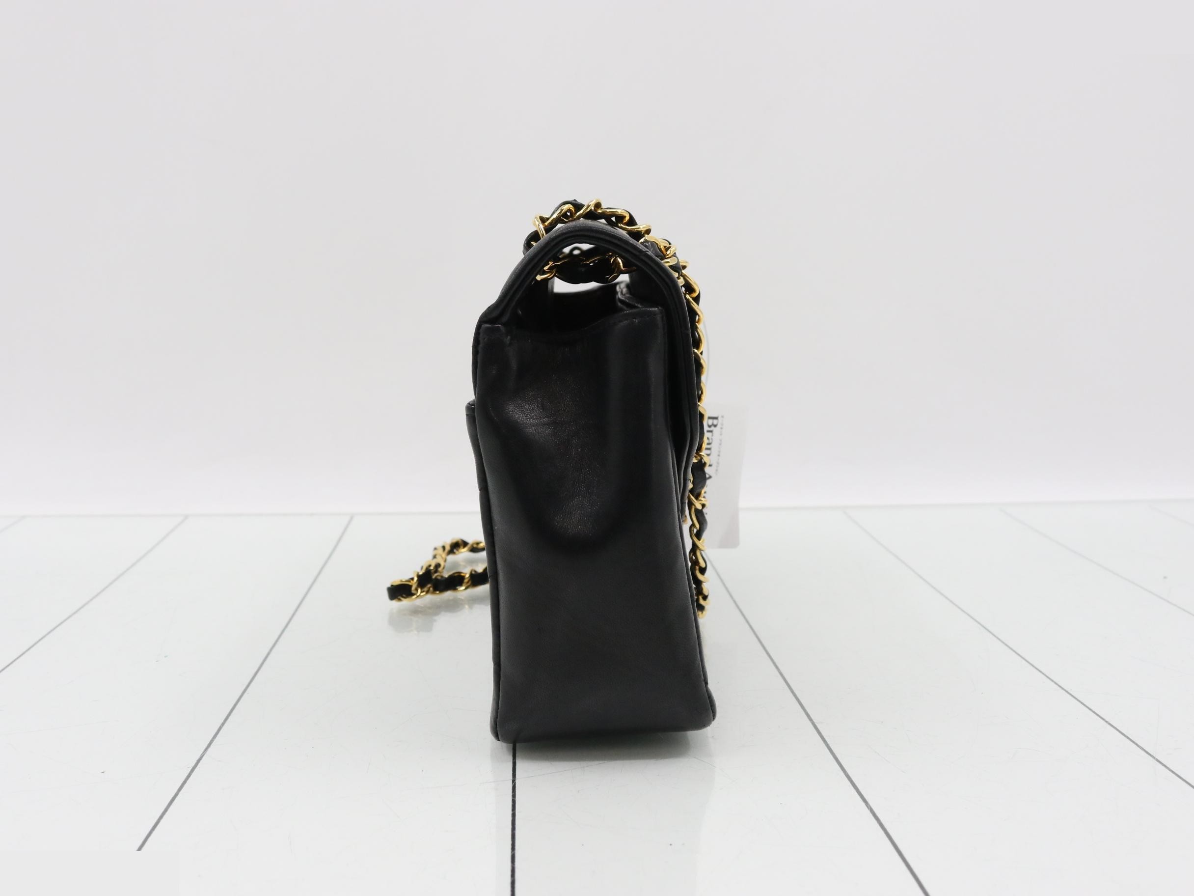 Bias stitch lambskin chain shoulder bag with sticker card — view 4