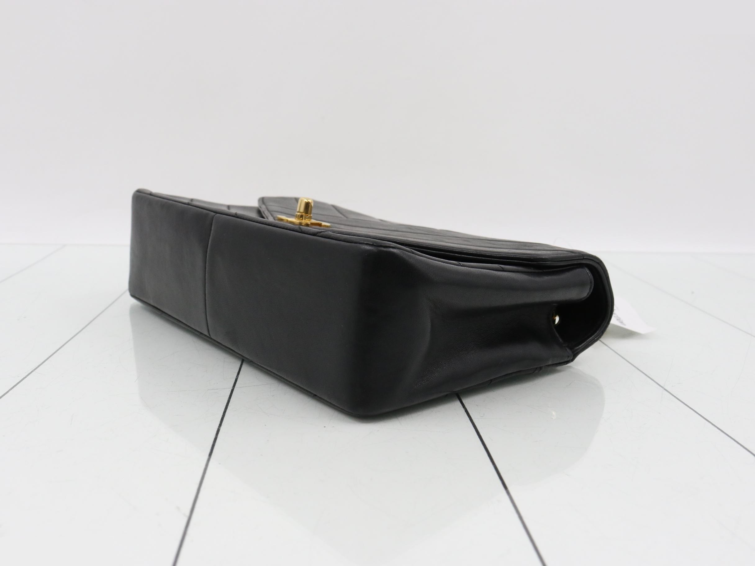 Bias stitch lambskin chain shoulder bag with sticker card — view 6