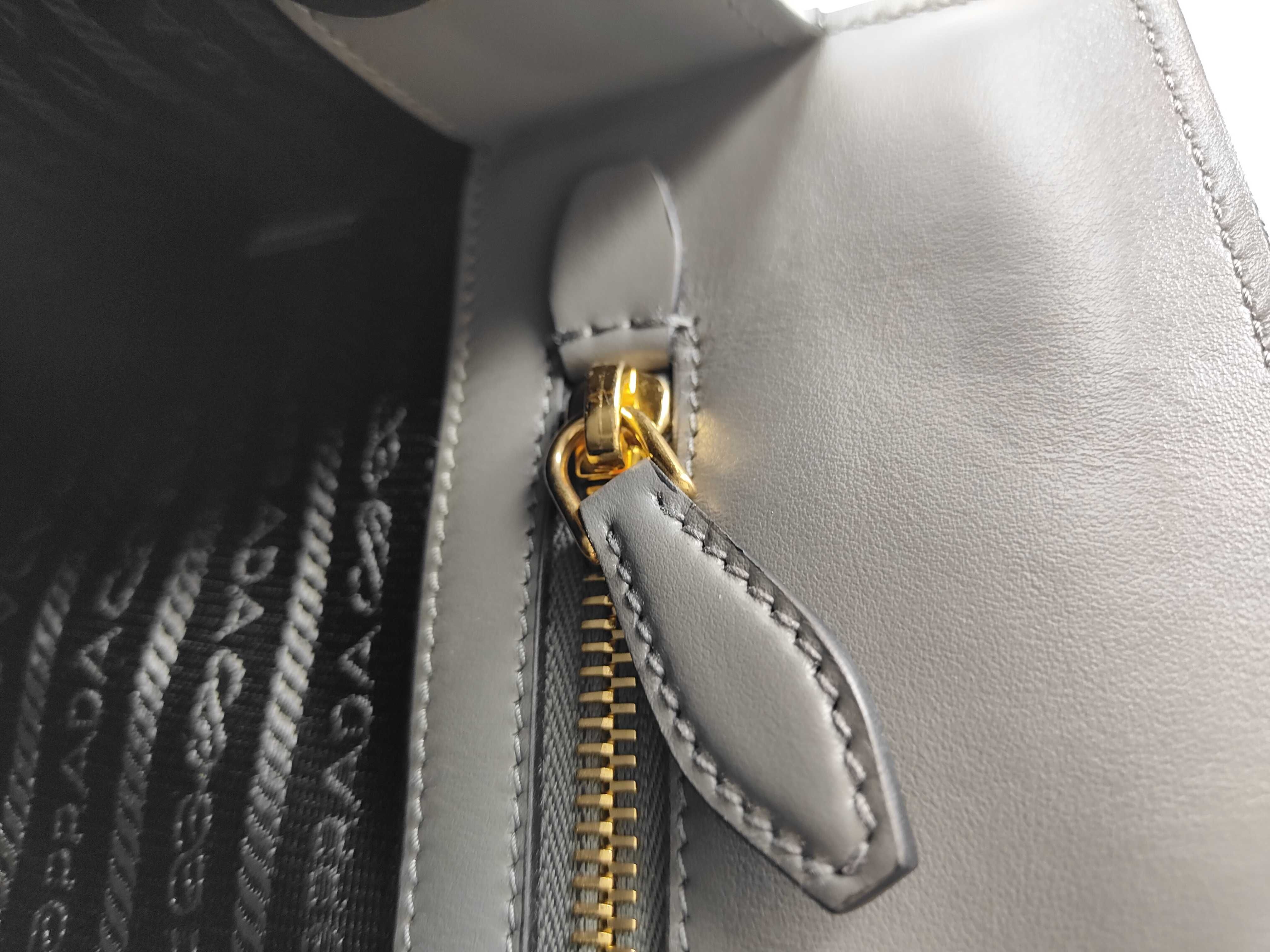 SG- Saffiano Leather 2-Way Handbag Gray 1BA113 Clochette Shoulder Strap Handbag — view 14