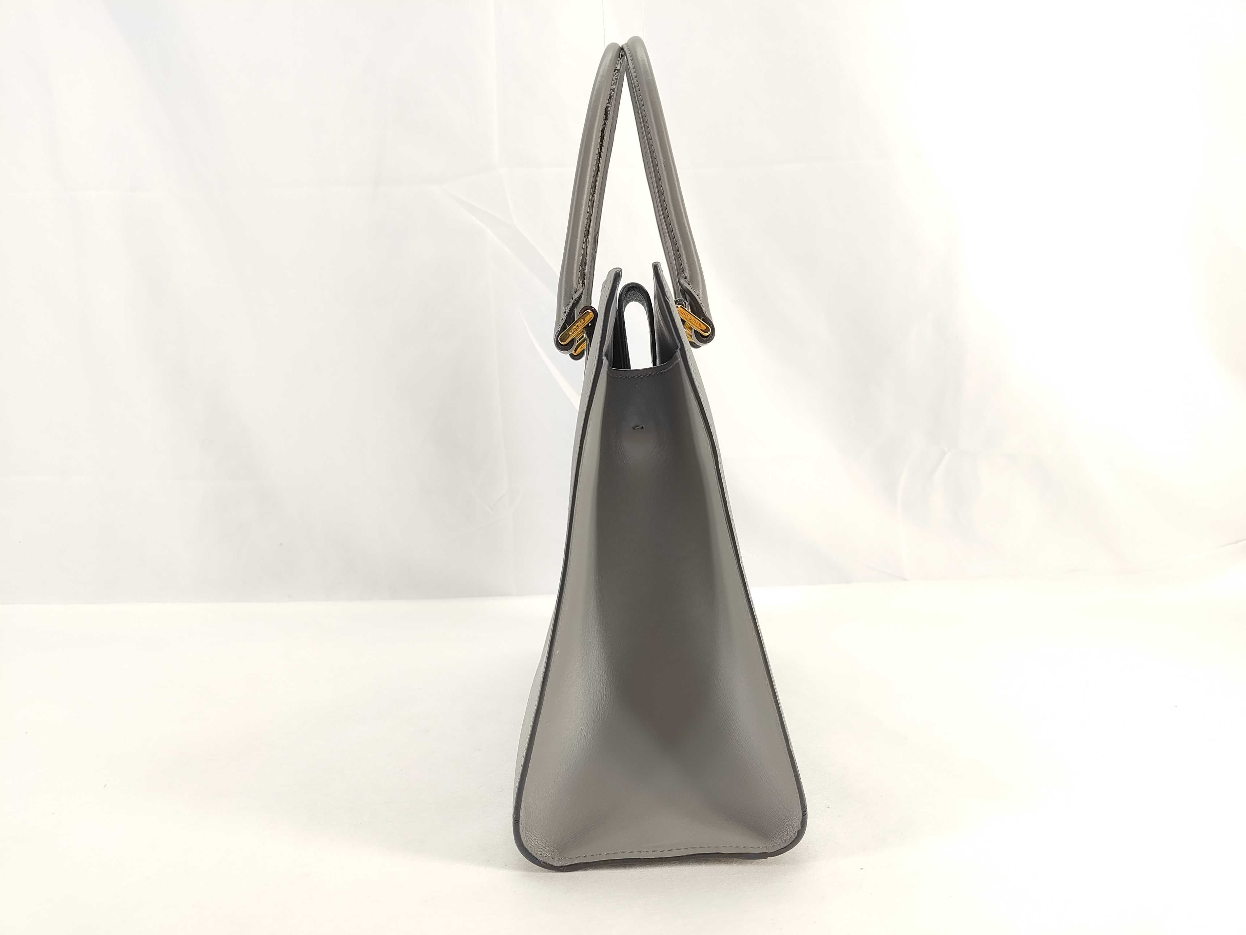 SG- Saffiano Leather 2-Way Handbag Gray 1BA113 Clochette Shoulder Strap Handbag — view 3