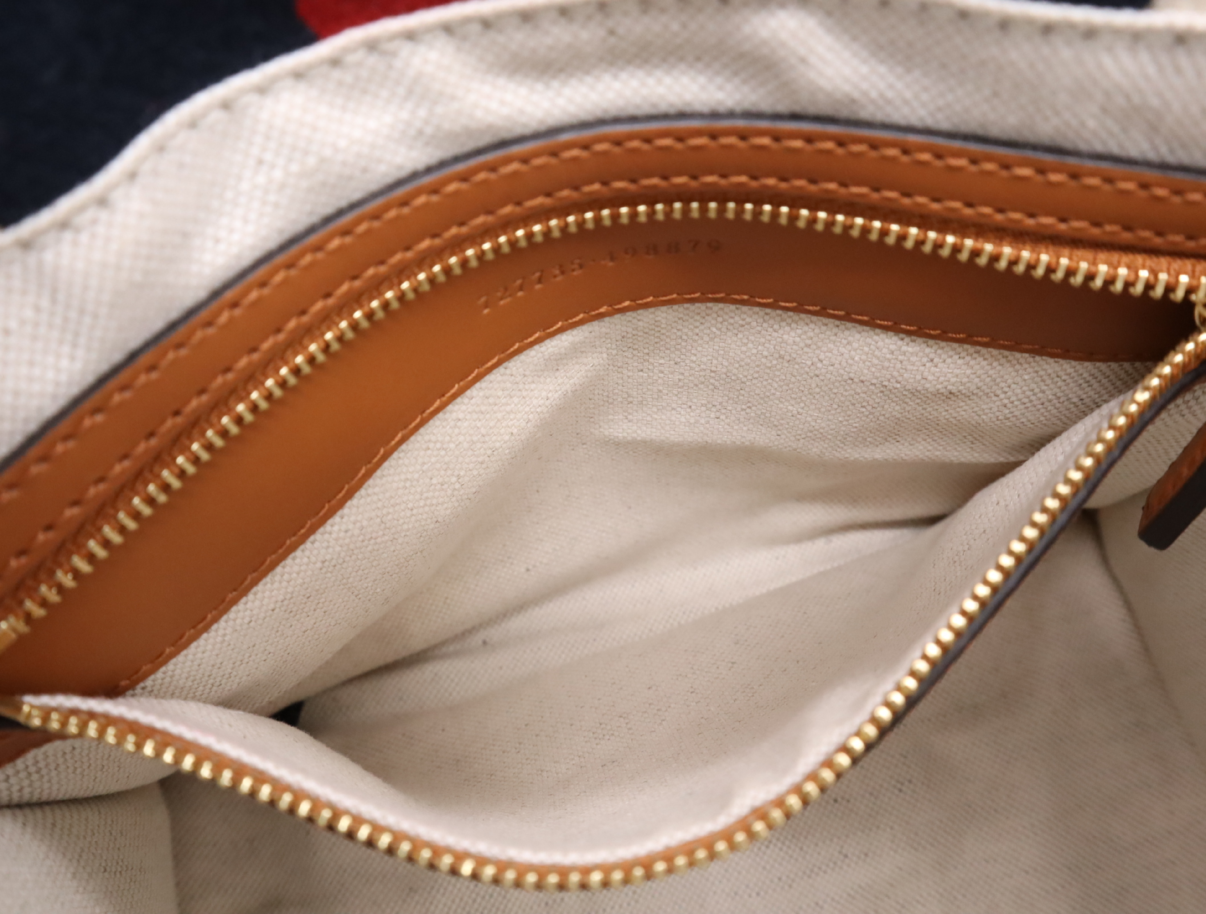 727735 Canvas Interlocking G Sherry Line Mini Tote Bag White Brown with Shoulder Strap and Dust Bag — view 13