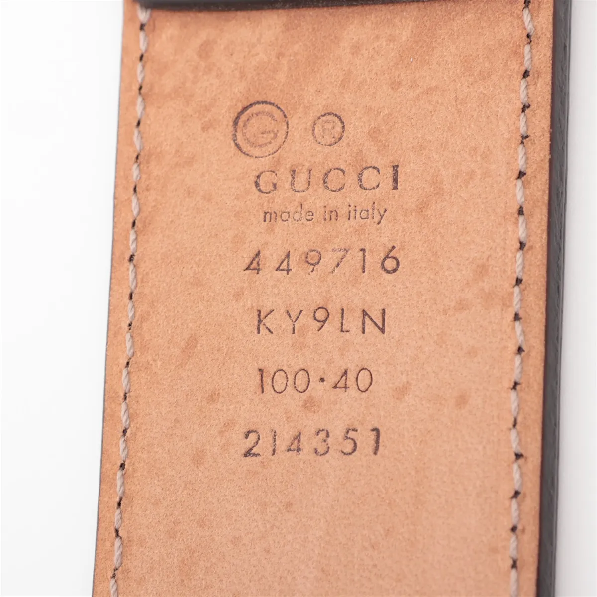 449716 GG Canvas Belt 100 Canvas x Leather Beige x Brown — view 5
