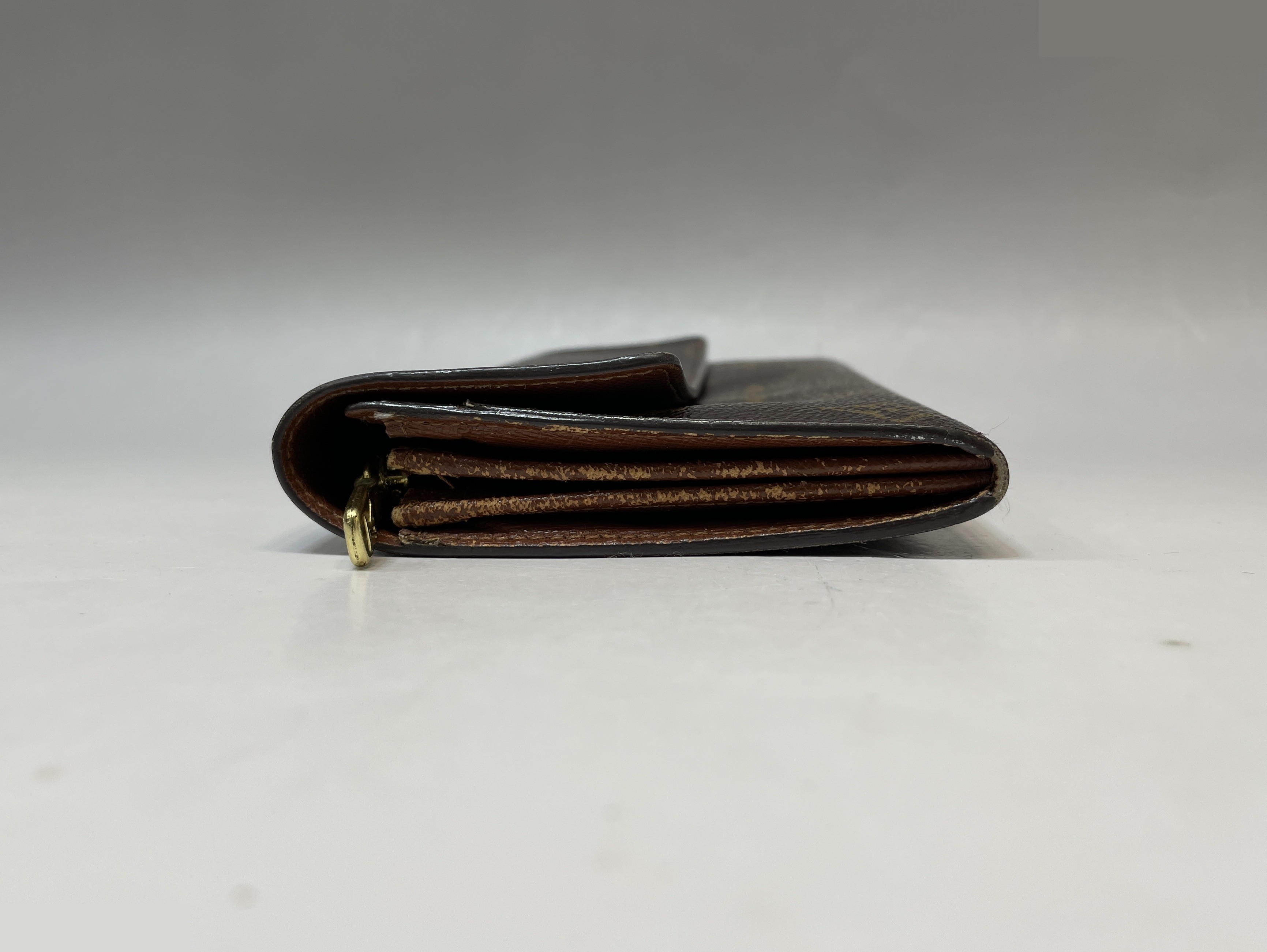 Monogram Pochette Portemonnaie Credit Bi-fold Long Wallet, Brown — view 3
