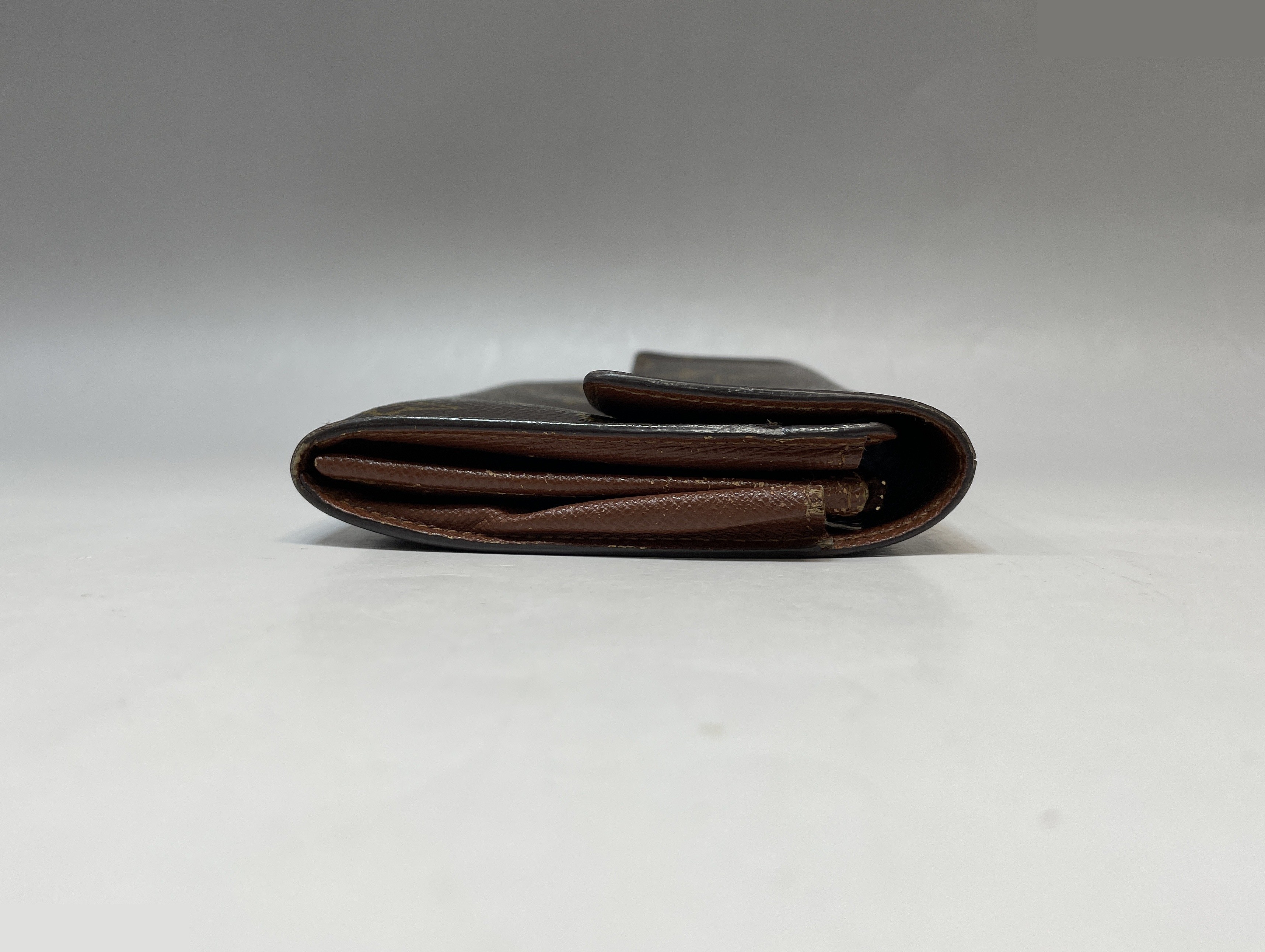 Monogram Pochette Portemonnaie Credit Bi-fold Long Wallet, Brown — view 4