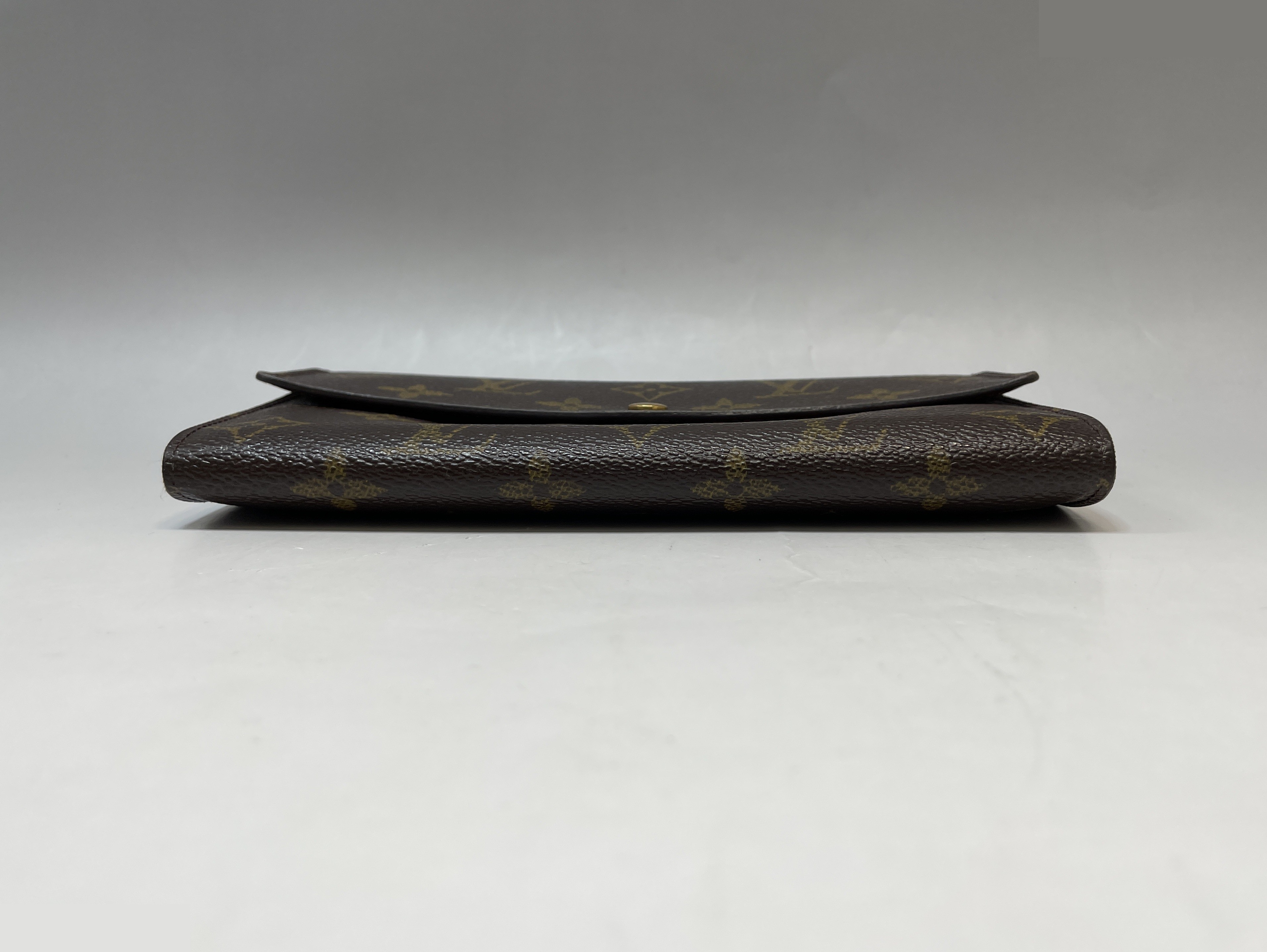 Monogram Pochette Portemonnaie Credit Bi-fold Long Wallet, Brown — view 6