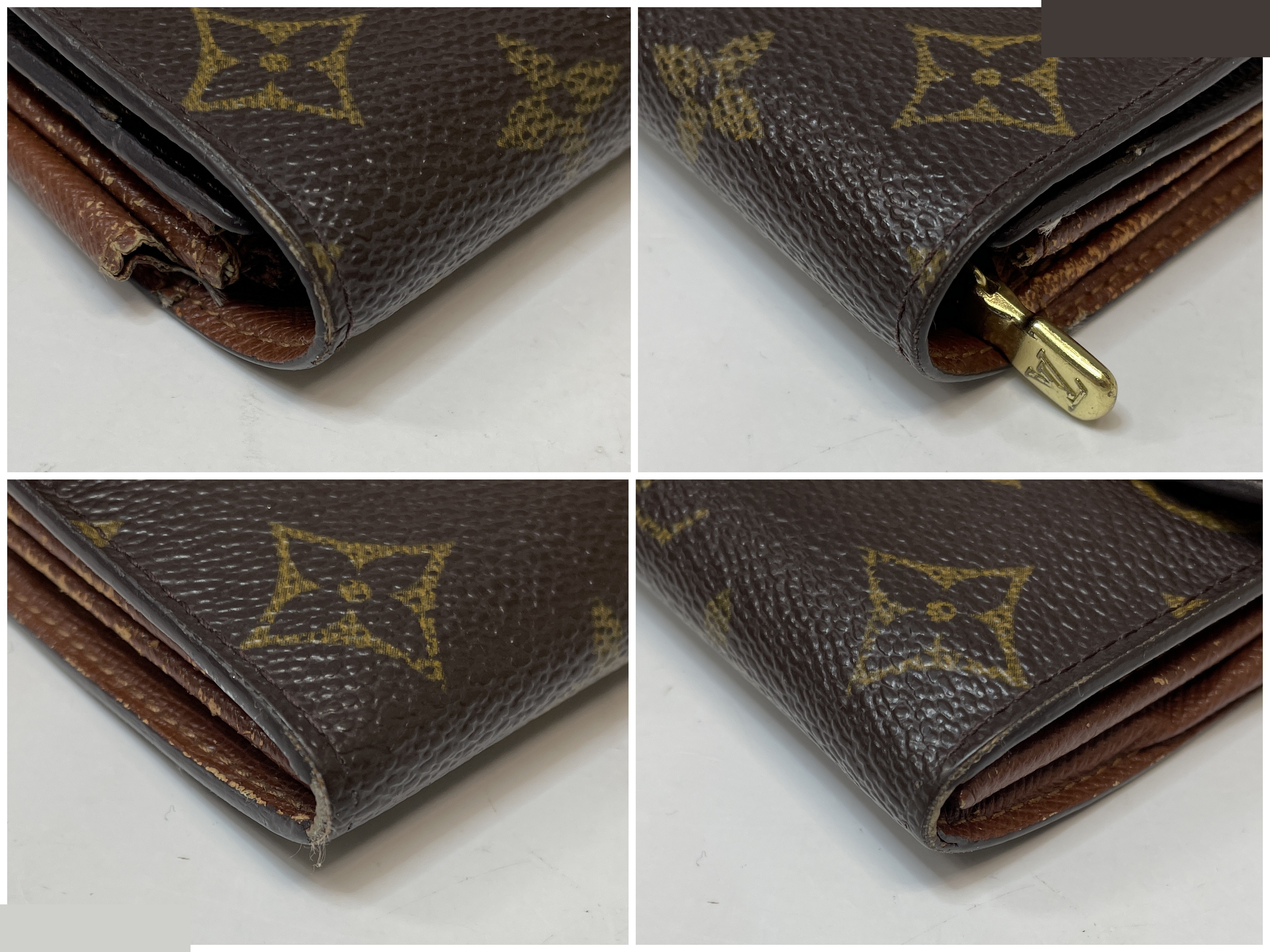 Monogram Pochette Portemonnaie Credit Bi-fold Long Wallet, Brown — view 7