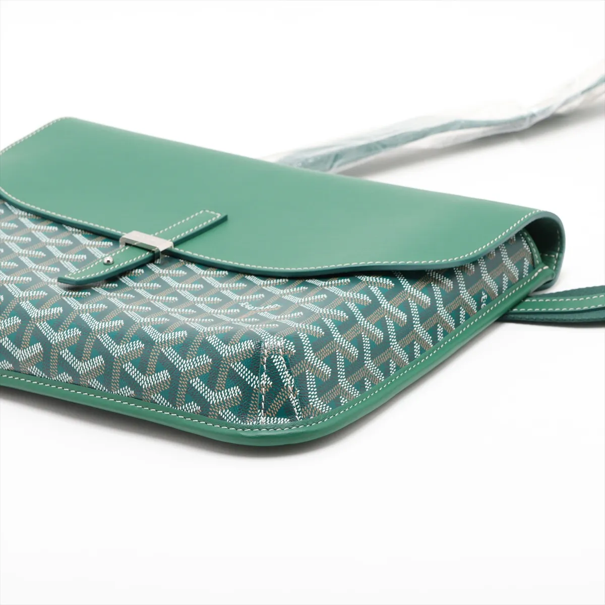 Croucier PVC x Leather Shoulder Bag, Green — view 3
