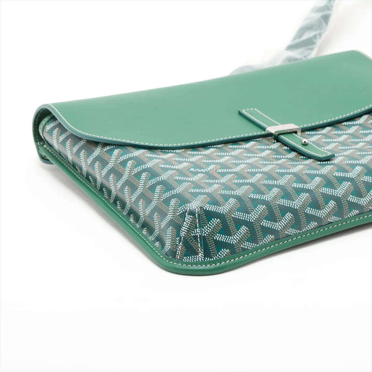 Croucier PVC x Leather Shoulder Bag, Green — view 4