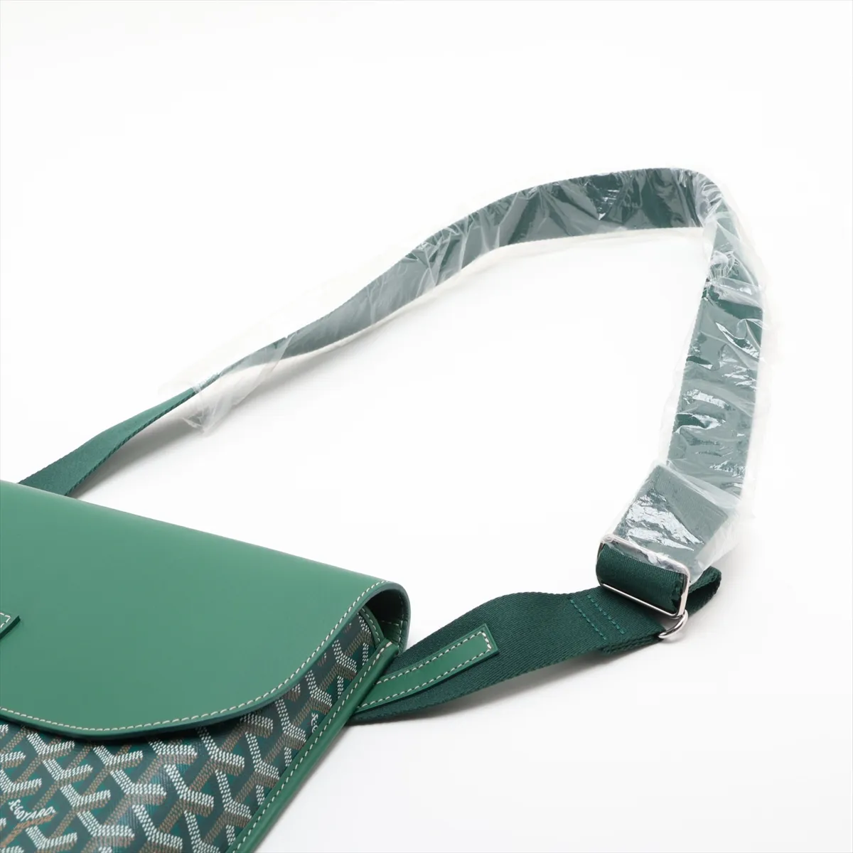 Croucier PVC x Leather Shoulder Bag, Green — view 5