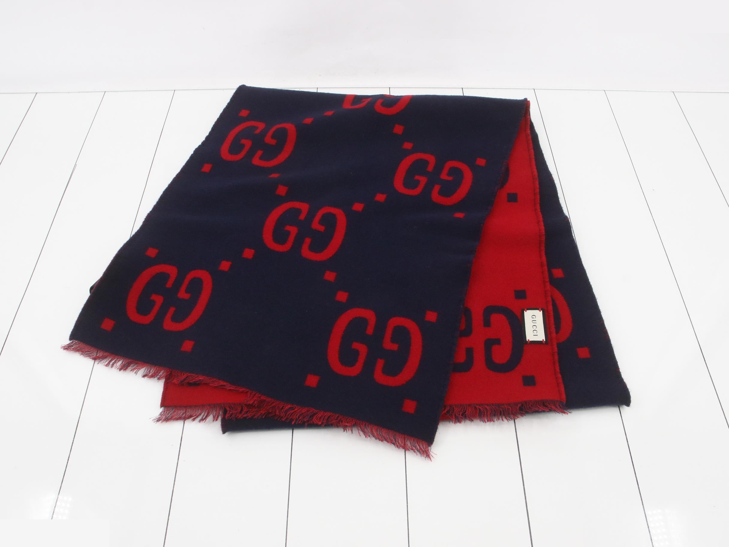 GG Jacquard Scarf (GG pattern) 495592 — view 2
