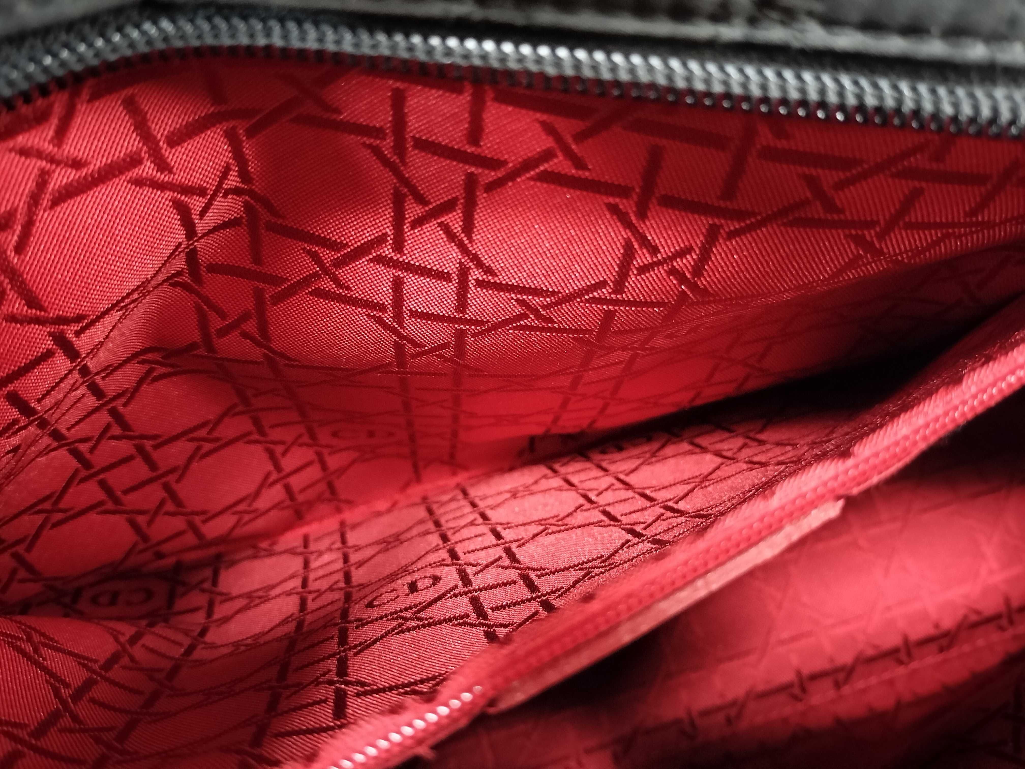 Lady Dior PH-Christian Cannage Quilted Black Fabric Lady Tote Bag Handbag — view 11