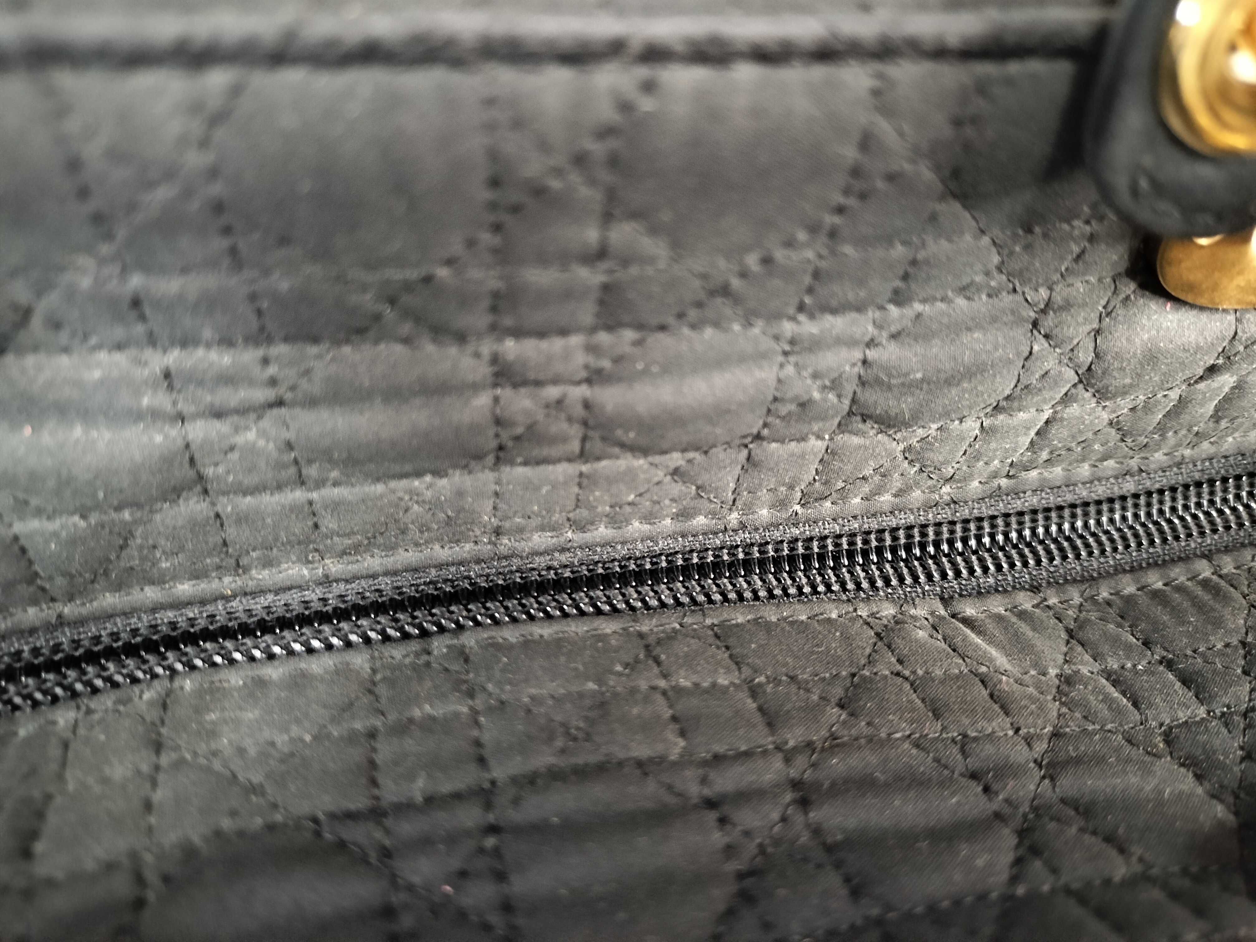 Lady Dior PH-Christian Cannage Quilted Black Fabric Lady Tote Bag Handbag — view 6