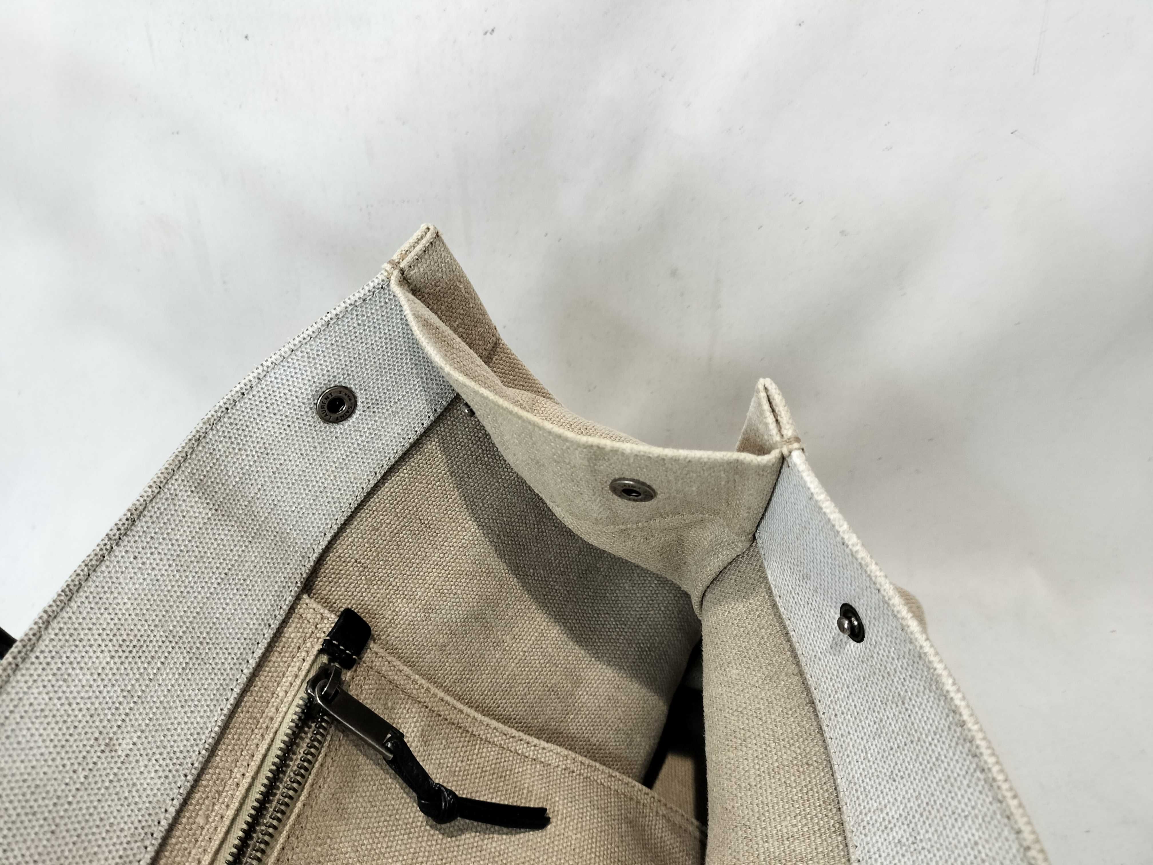 Rive Gauche Canvas x Leather Tote Bag (Handbag) — view 13