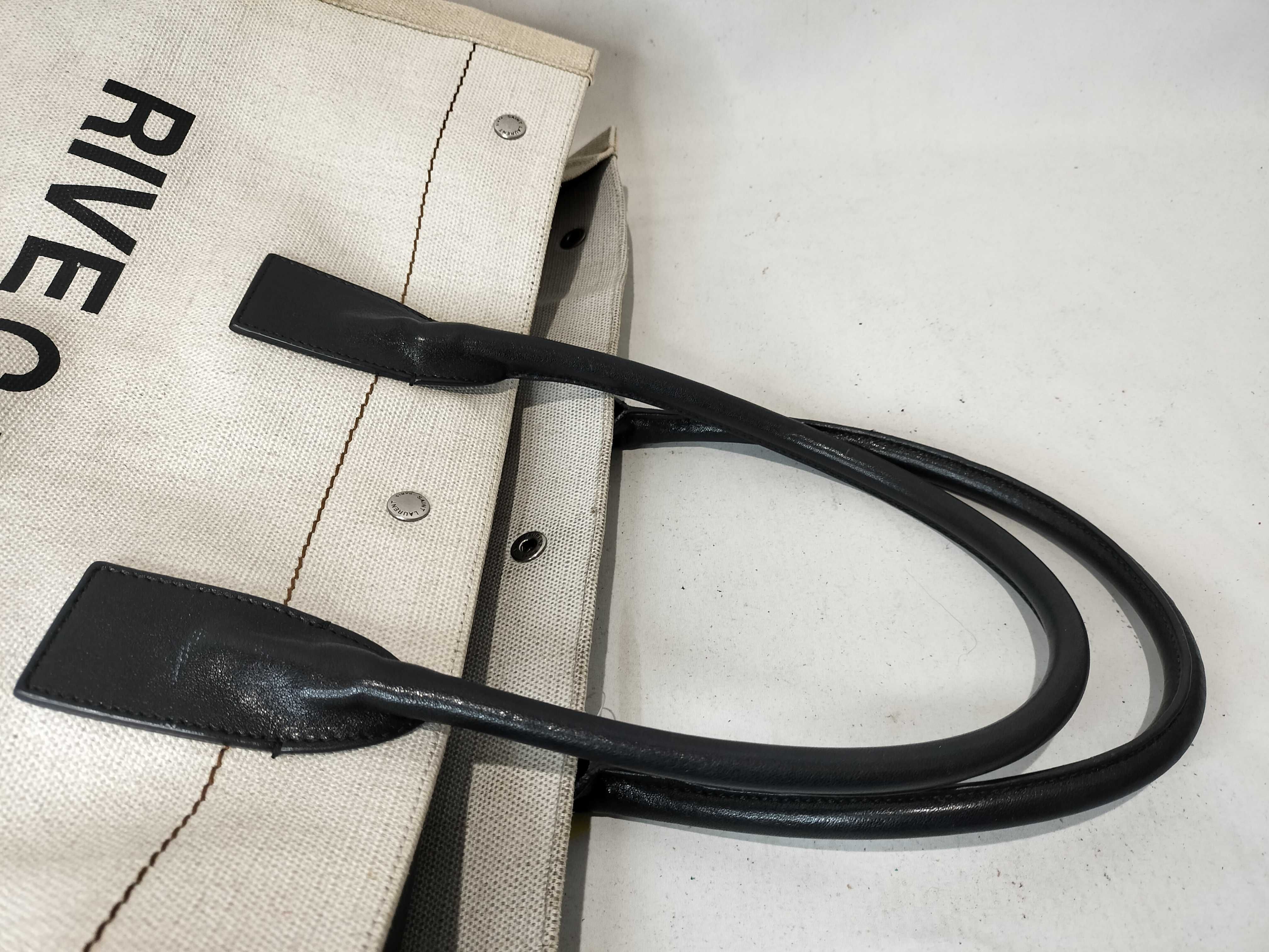 Rive Gauche Canvas x Leather Tote Bag (Handbag) — view 4