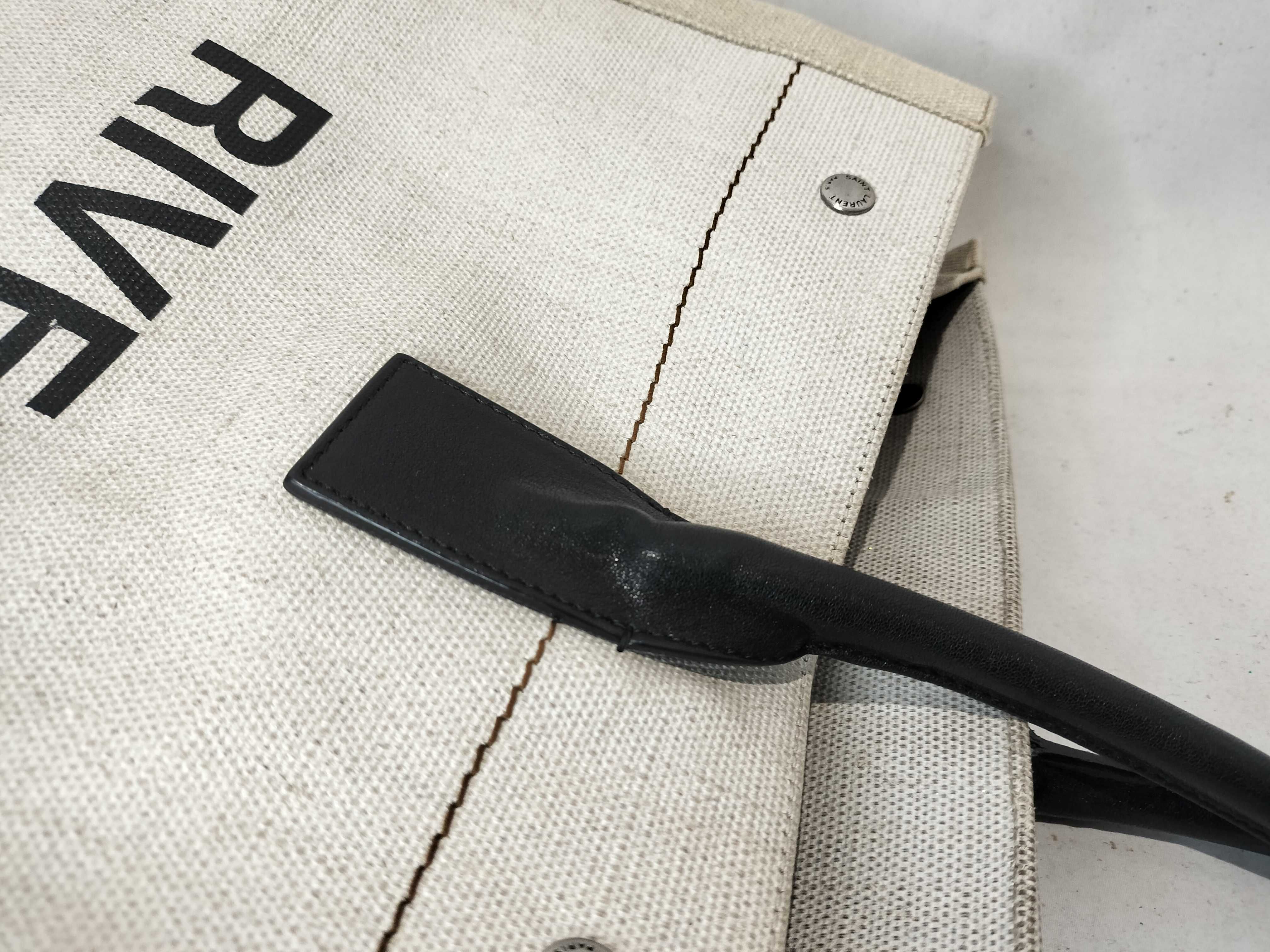 Rive Gauche Canvas x Leather Tote Bag (Handbag) — view 6
