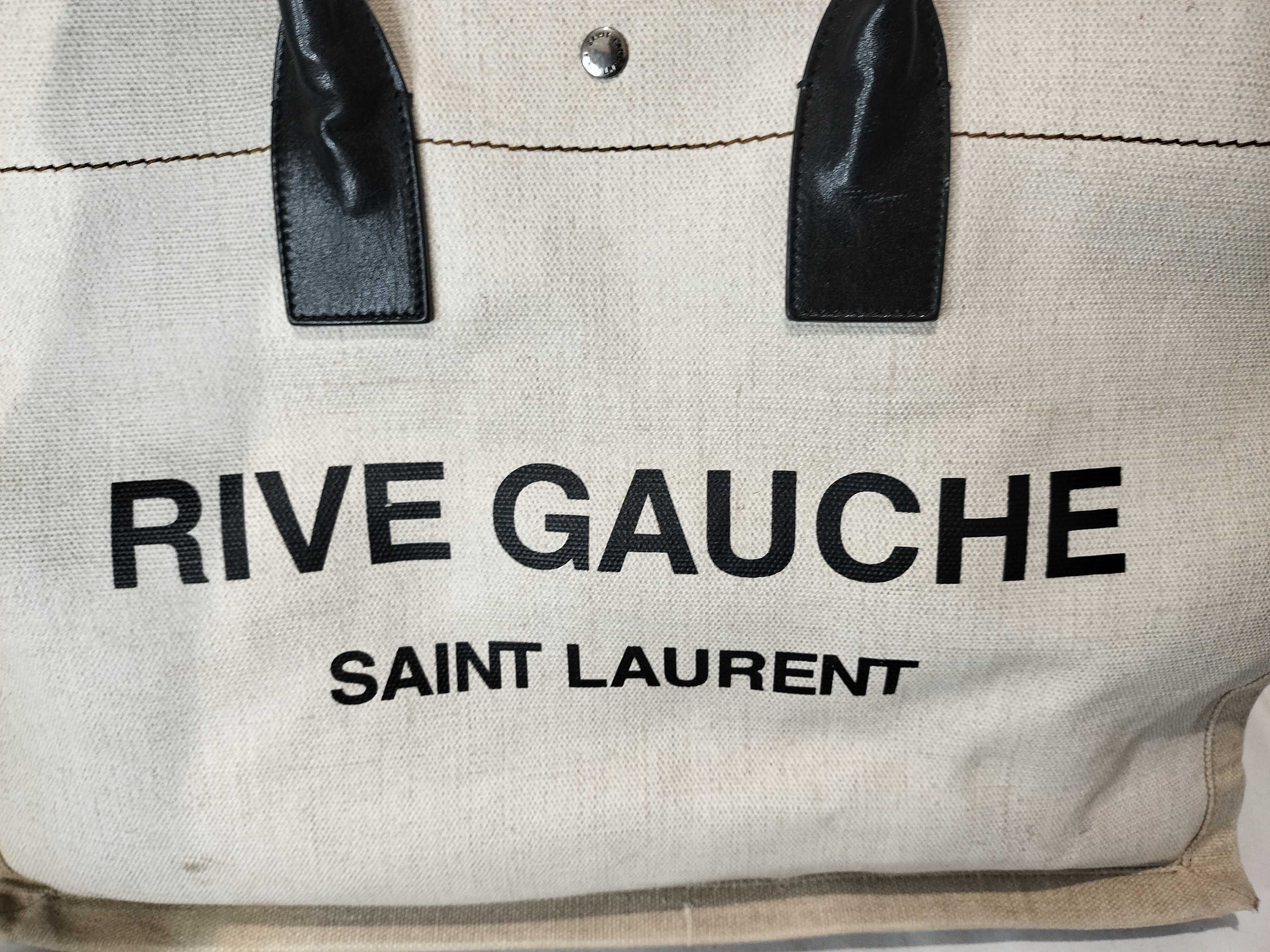 Rive Gauche Canvas x Leather Tote Bag (Handbag) — view 9
