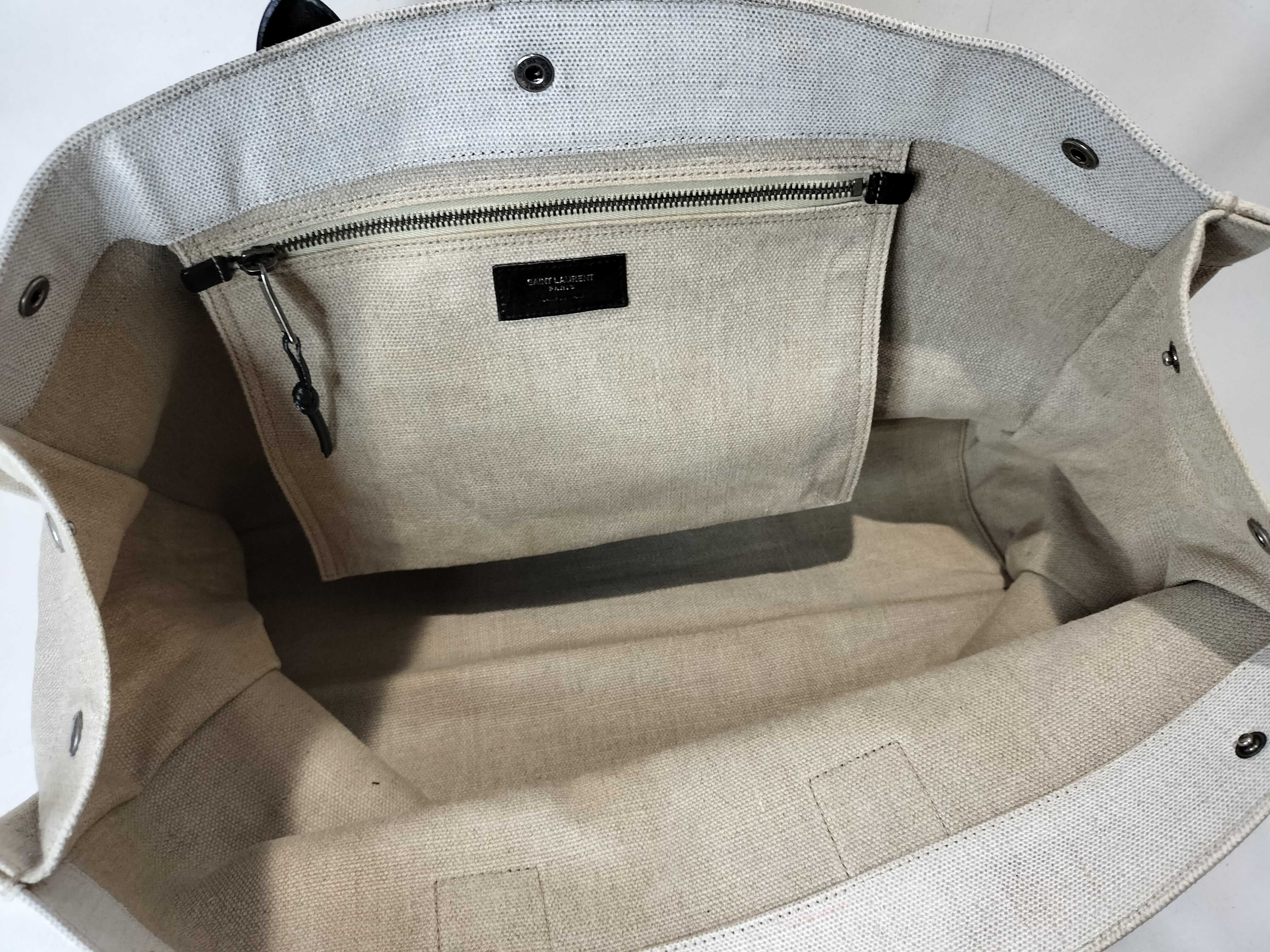 Rive Gauche Canvas x Leather Tote Bag (Handbag) — view 10