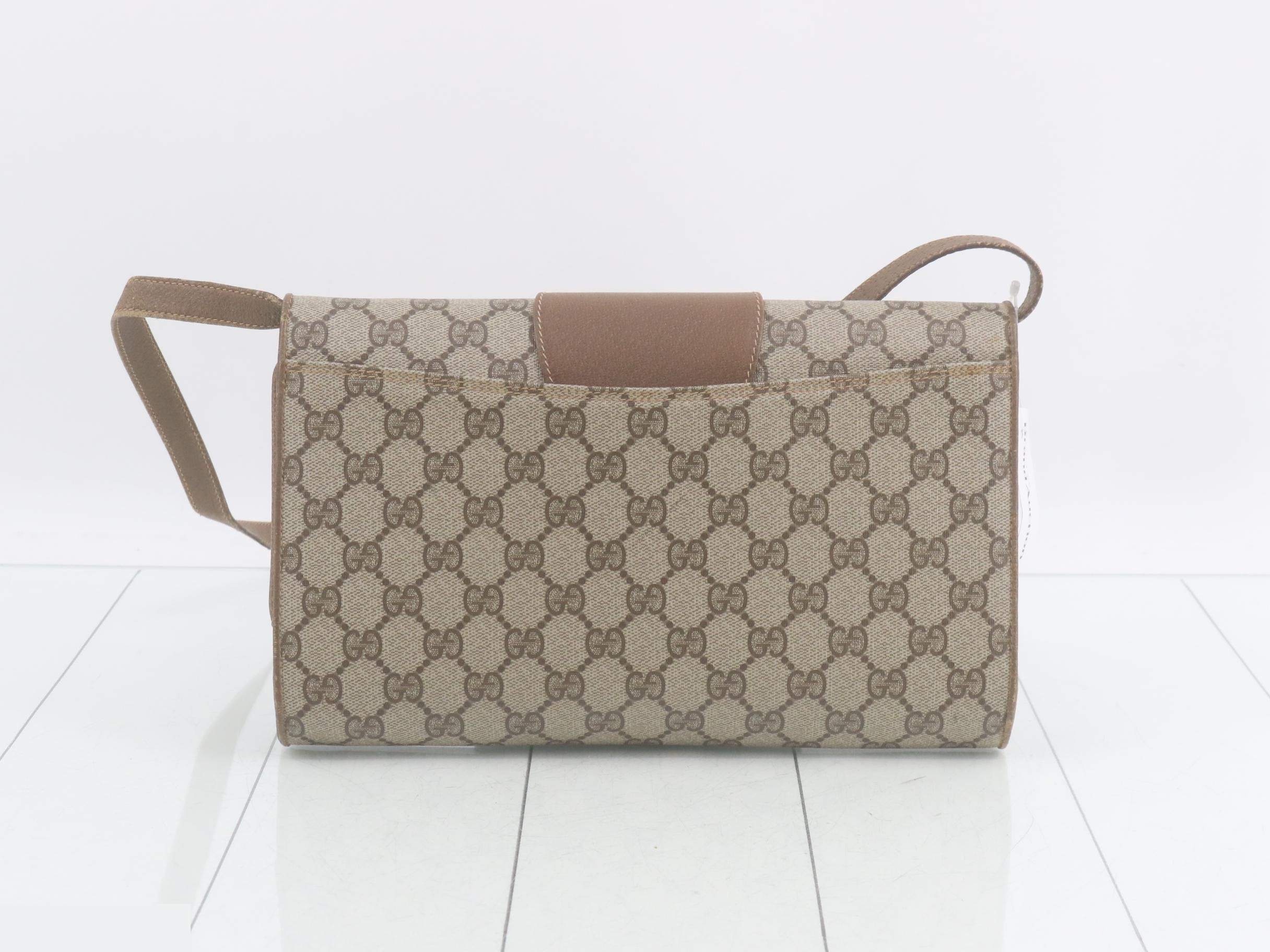 GG Plus Shoulder Bag, PVC/Leather, Brown — view 2