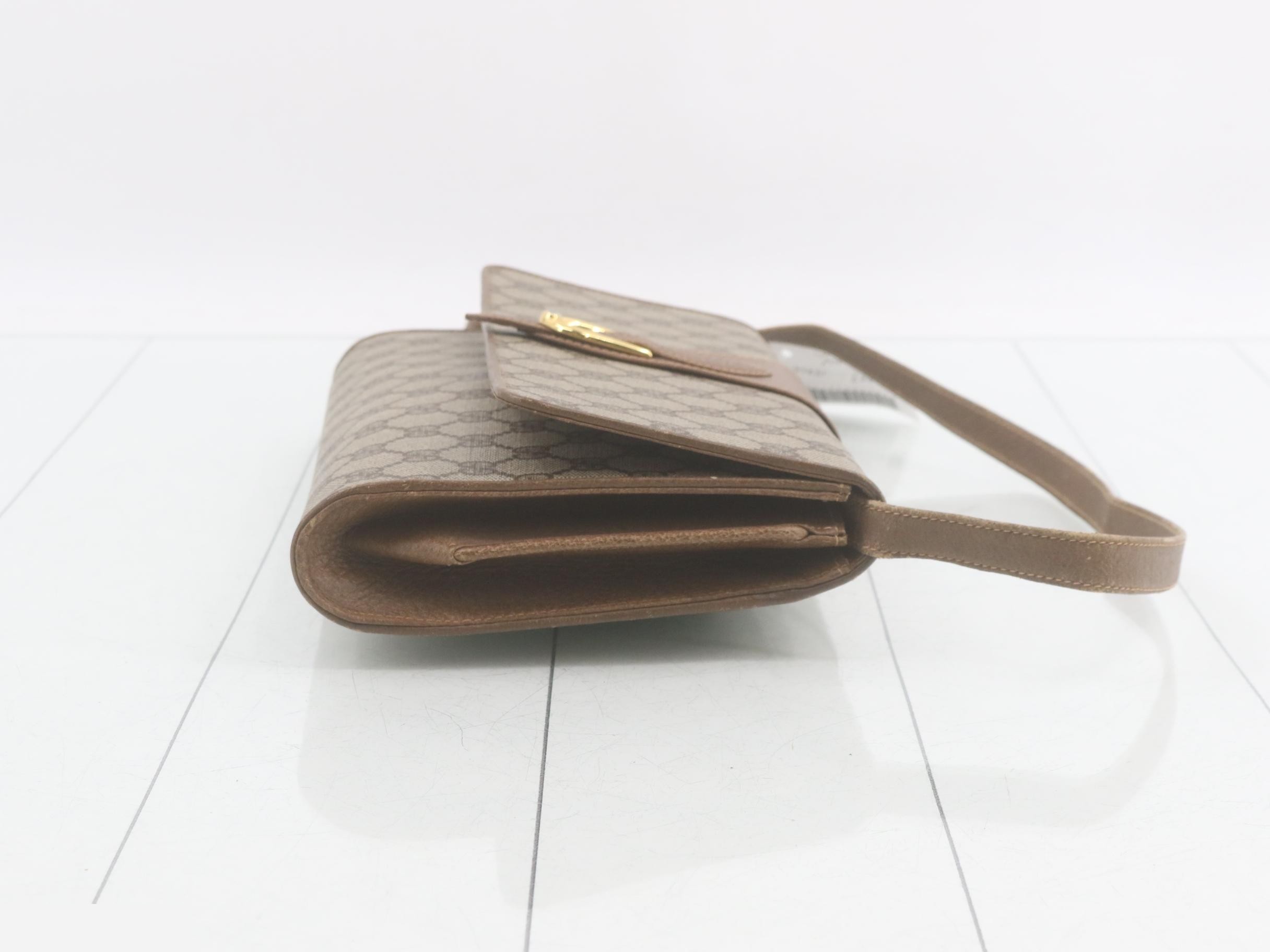 GG Plus Shoulder Bag, PVC/Leather, Brown — view 3