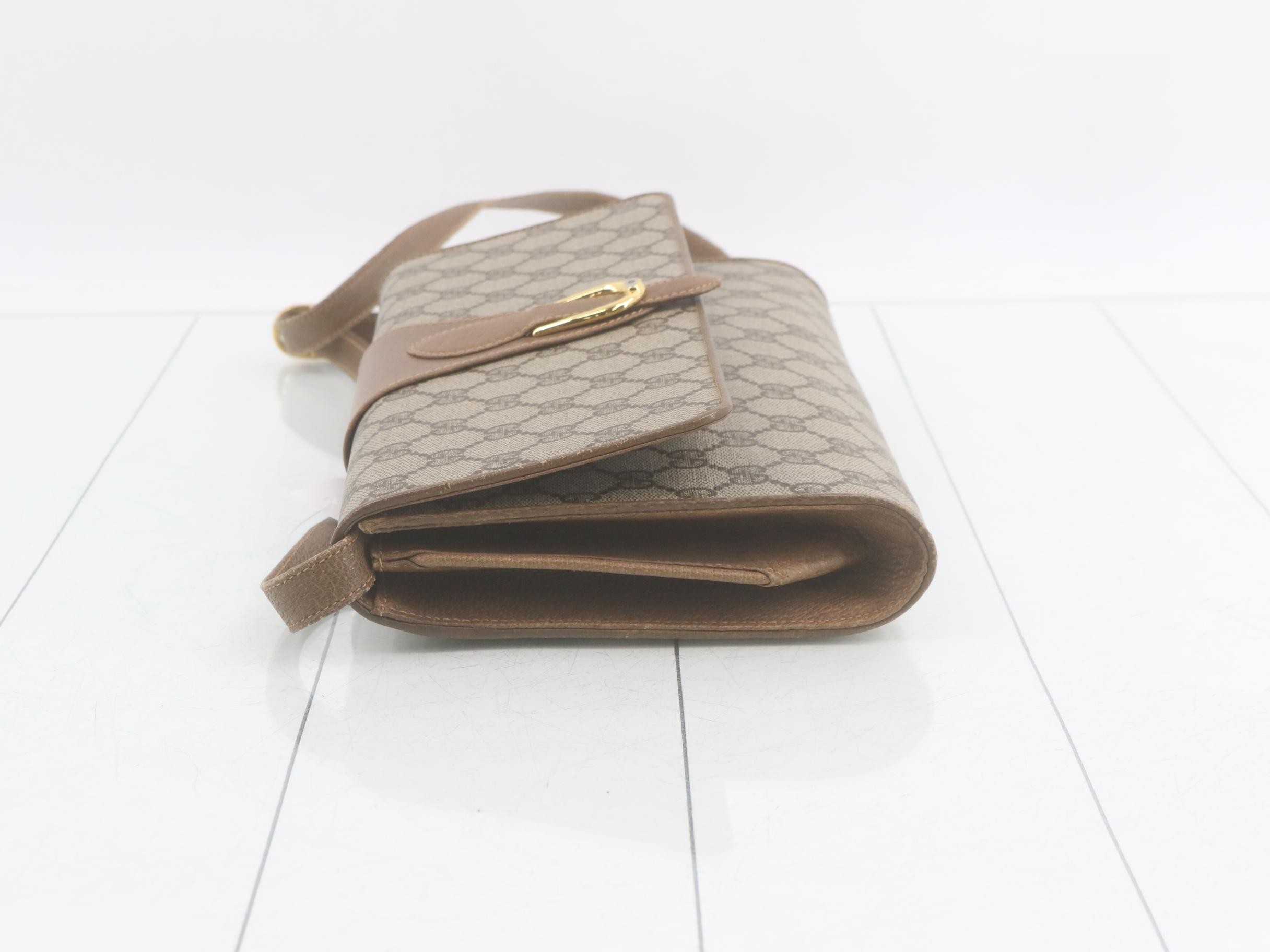 GG Plus Shoulder Bag, PVC/Leather, Brown — view 4
