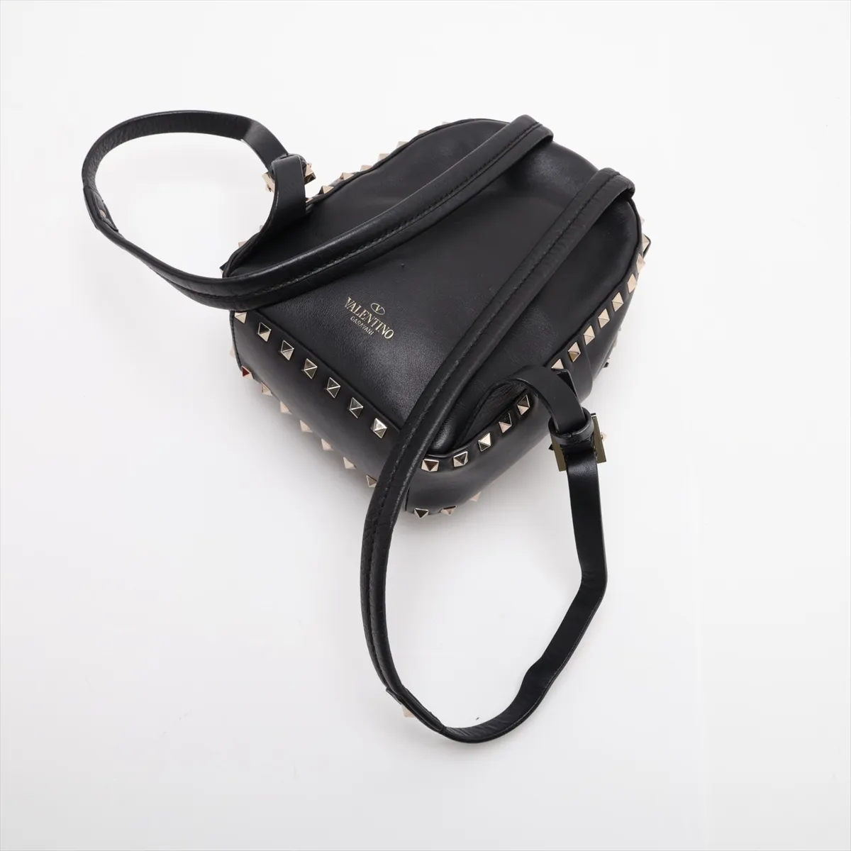Rockstud Leather Backpack/Rucksack, Black — view 5