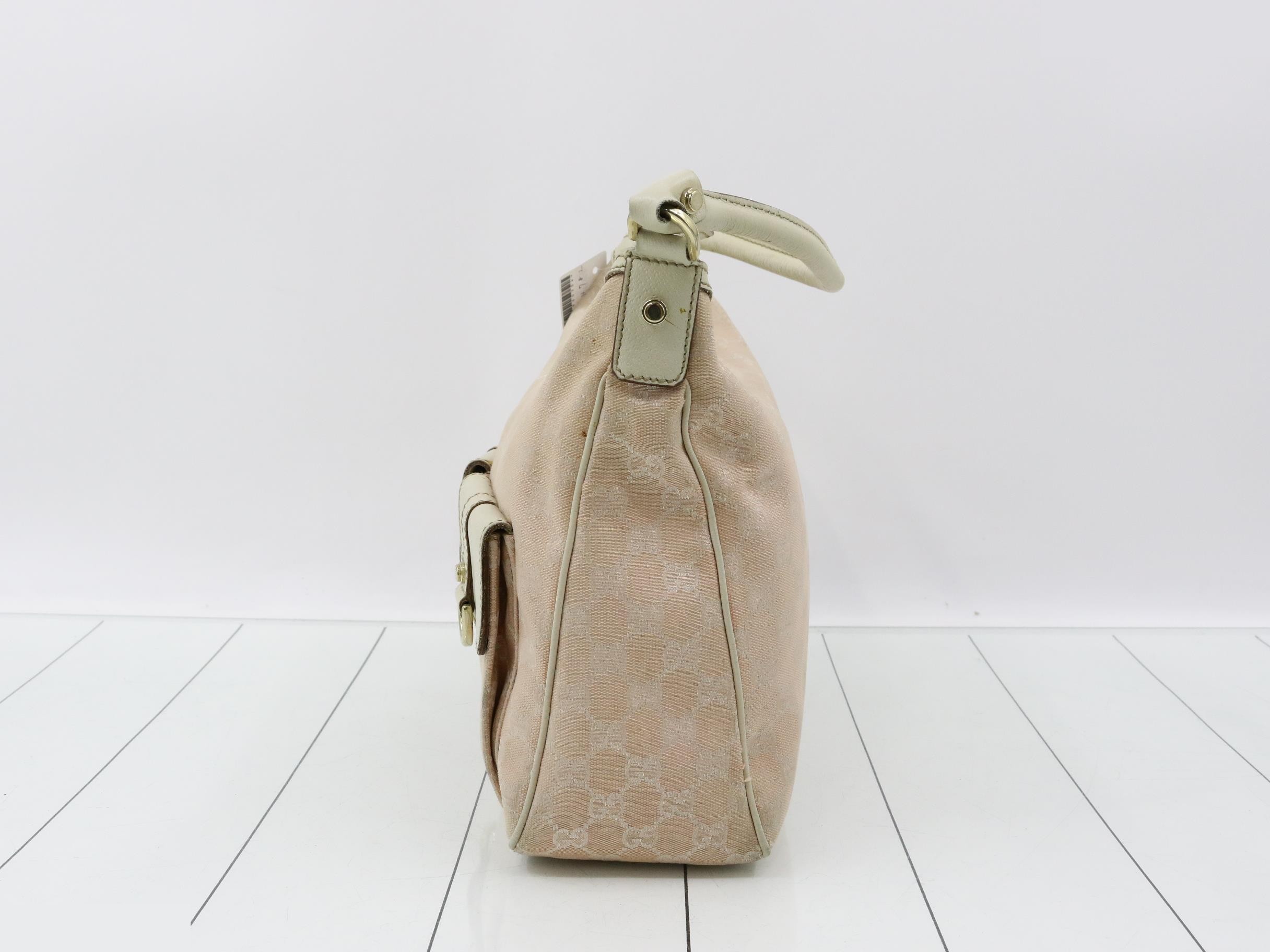 GG Canvas Leather One-Shoulder Hobo Bag — view 3