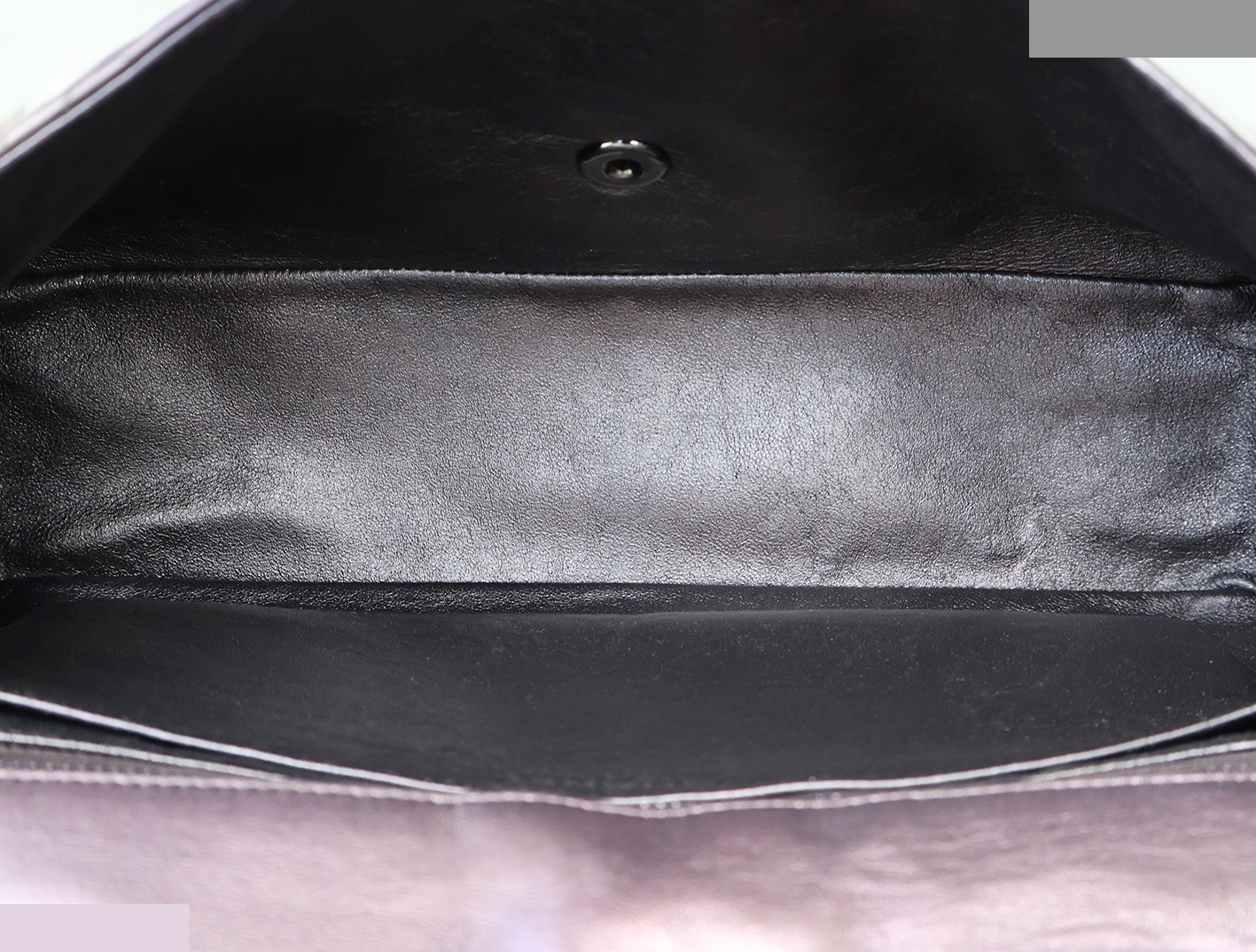 Large Matelassé Lambskin Double Chain Shoulder Bag, Purple — view 12