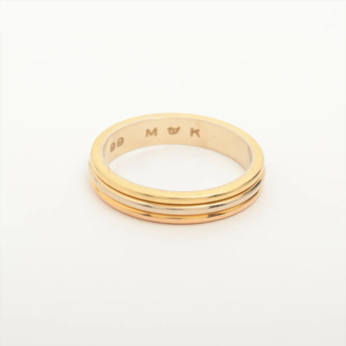 Three Color Ring 750(YG×PG×WG) 5.3g 57 Initial G43132 Hallmark Faint — view 2