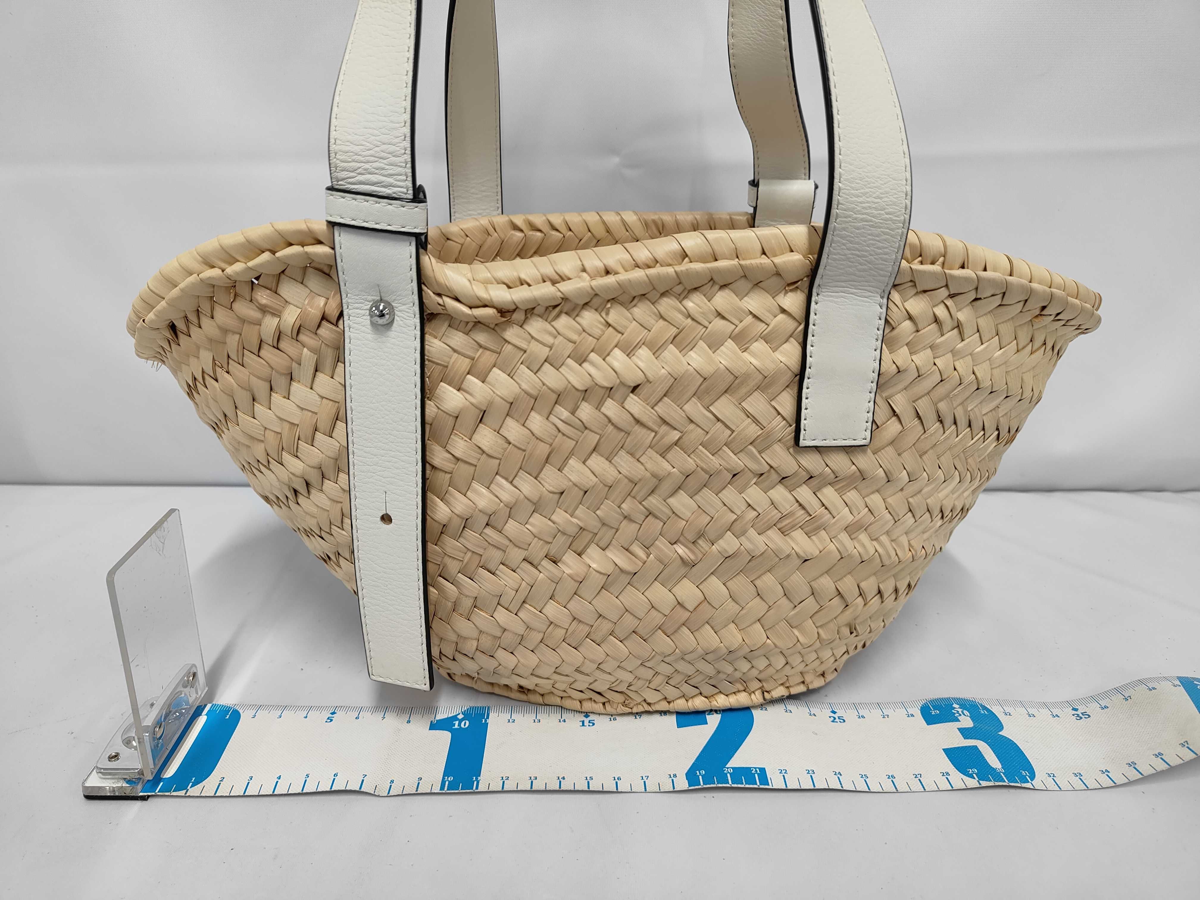 Basket Small Raffia x Leather Basket Bag — view 2