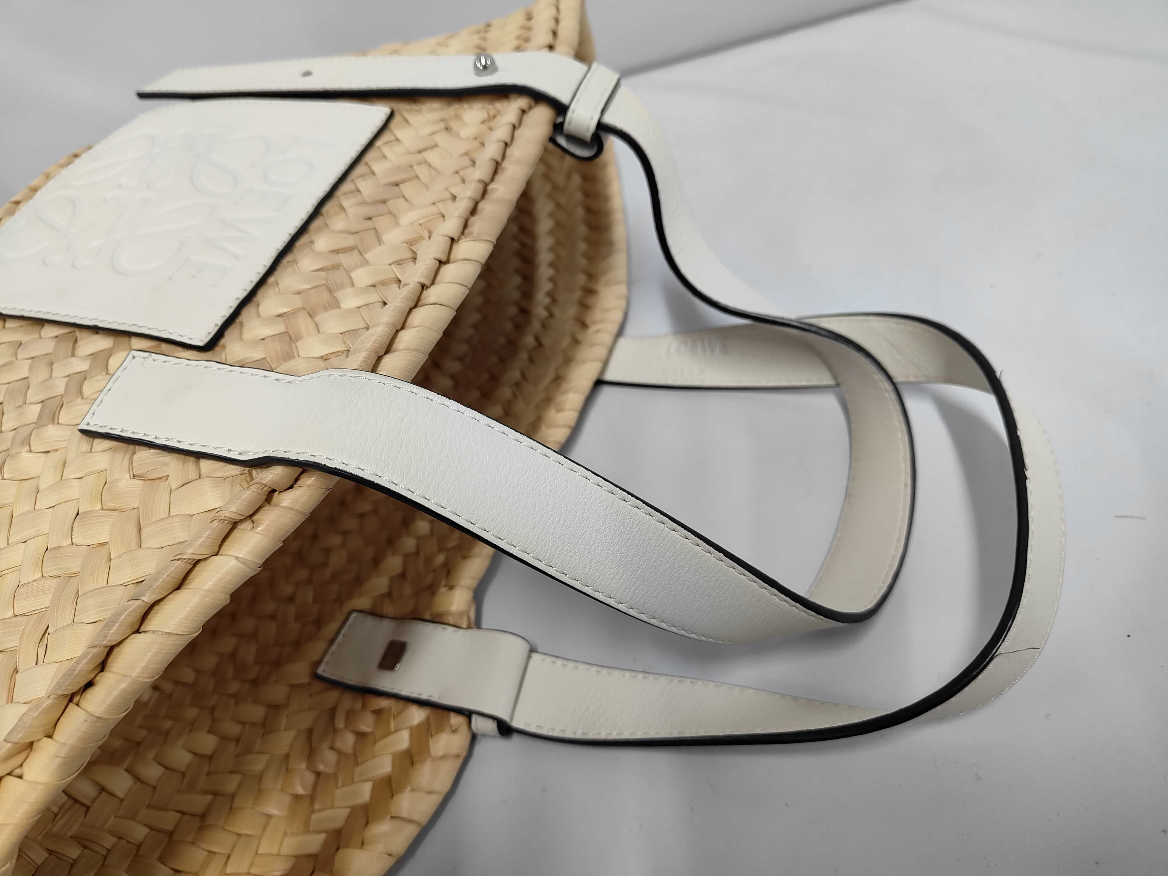 Basket Small Raffia x Leather Basket Bag — view 5