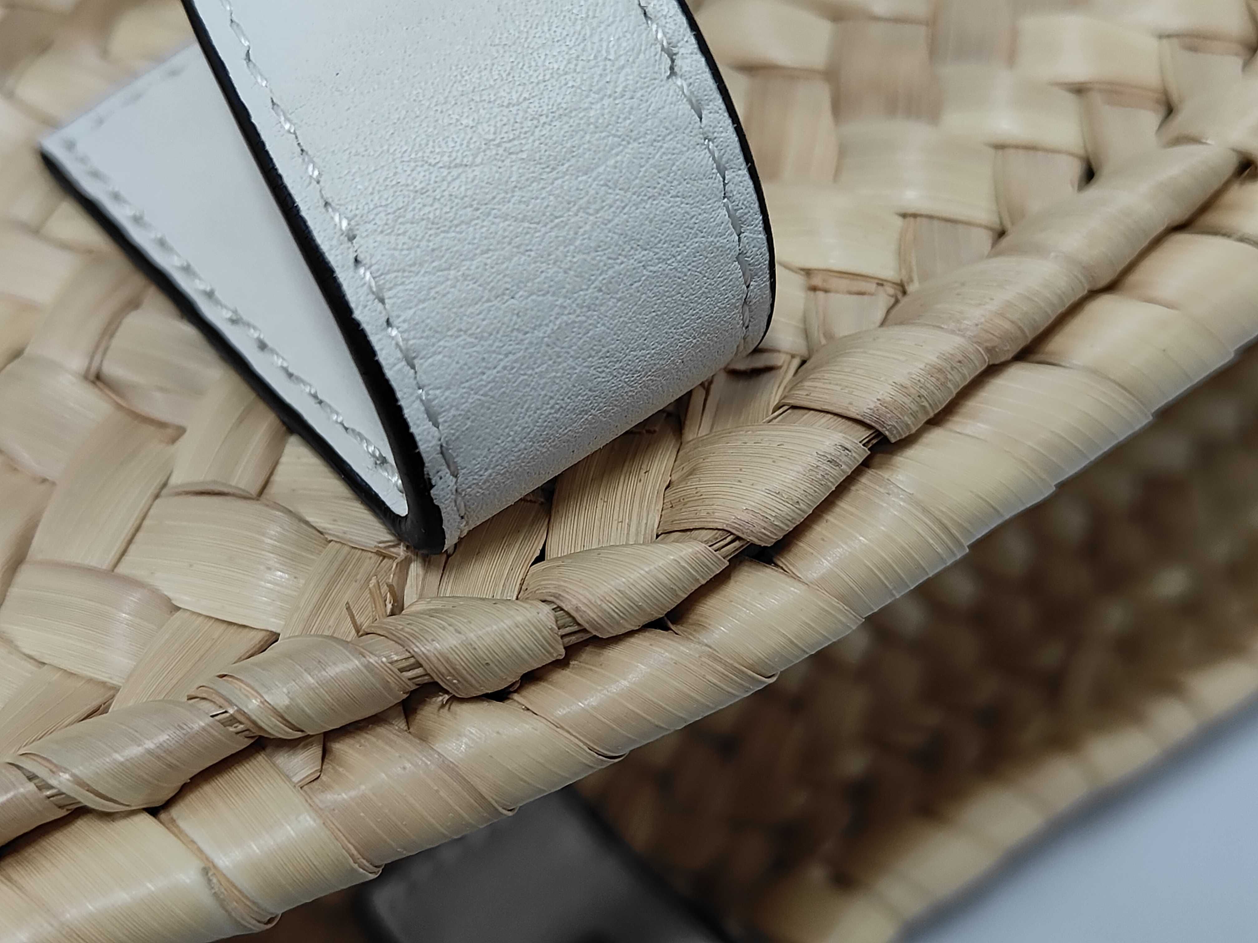 Basket Small Raffia x Leather Basket Bag — view 7