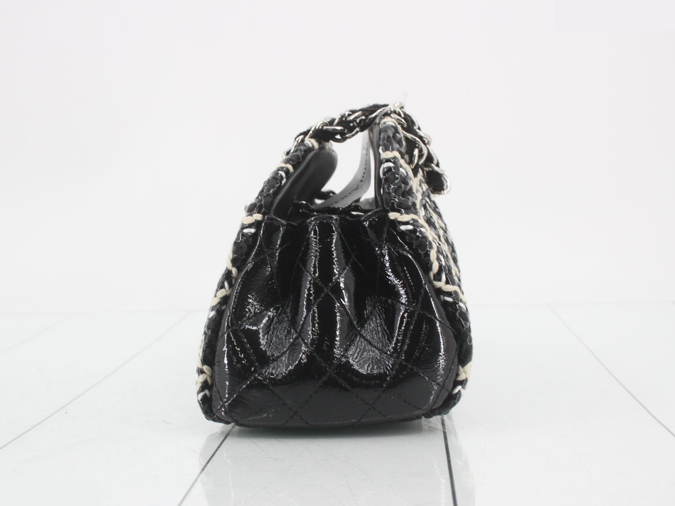 Coco Charm Attached Matelassé Tweed Double Chain Handbag — view 3