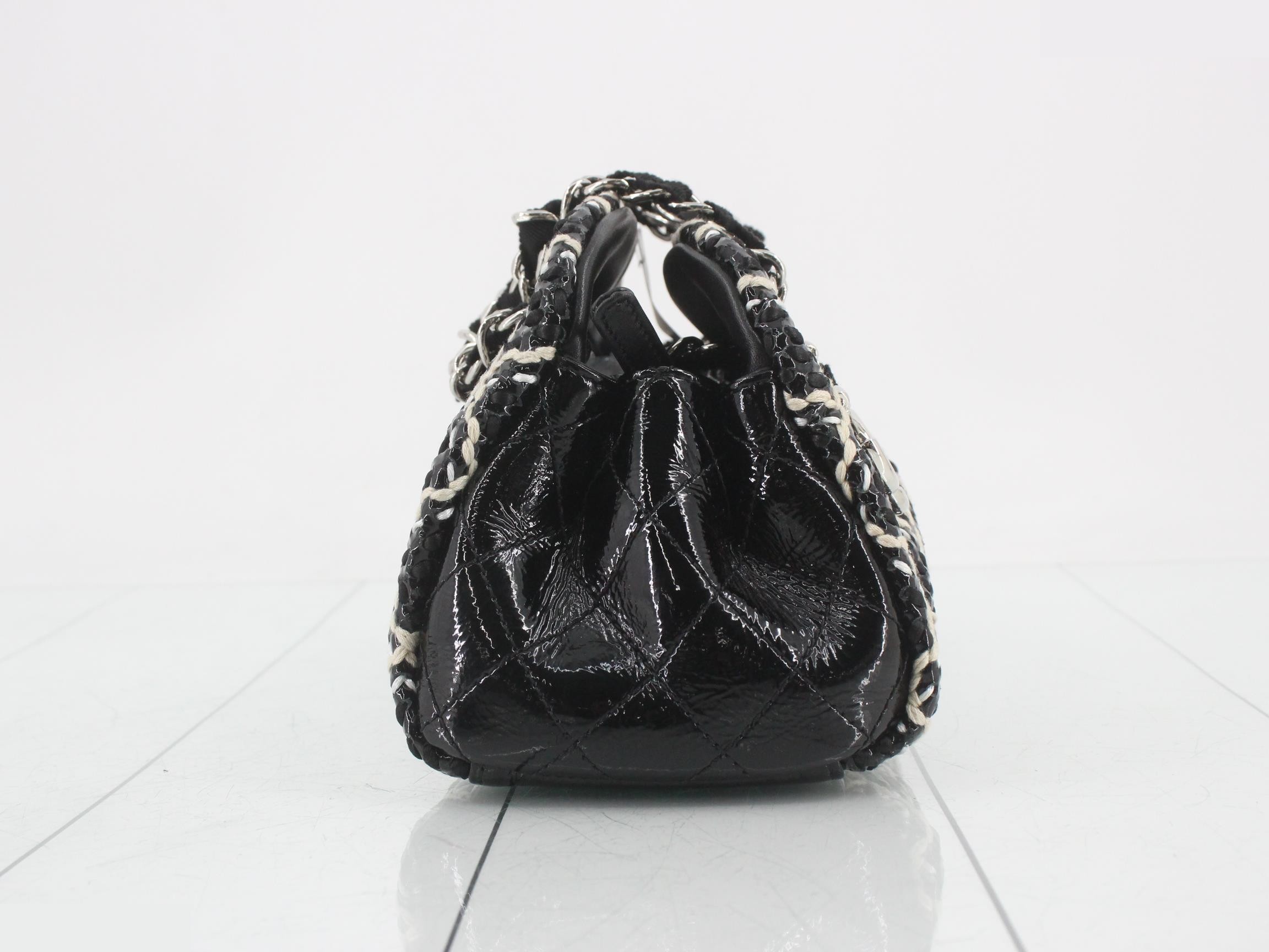 Coco Charm Attached Matelassé Tweed Double Chain Handbag — view 4