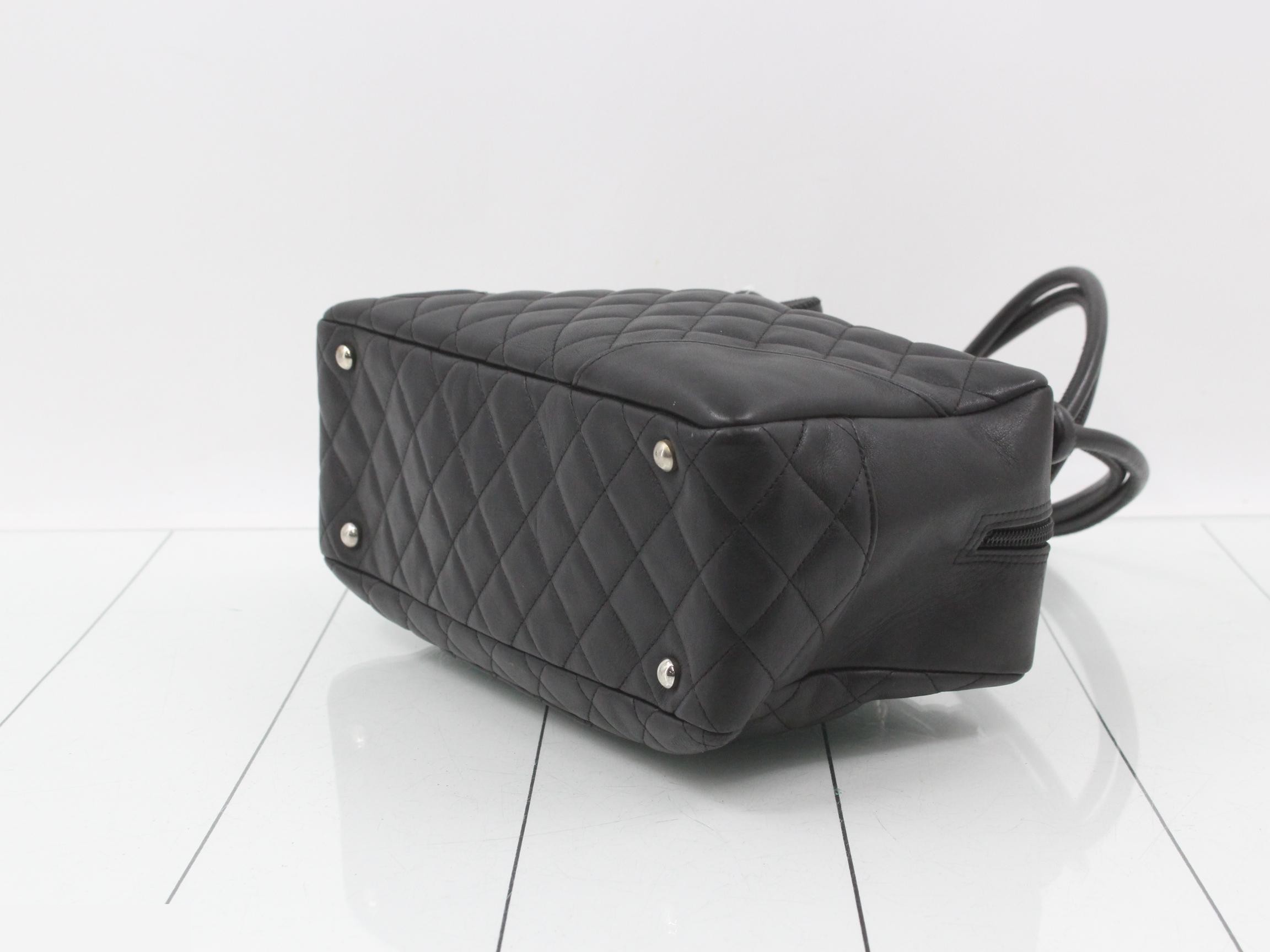 Cambon Line Bowling Bag, Black, with Sticker — view 6