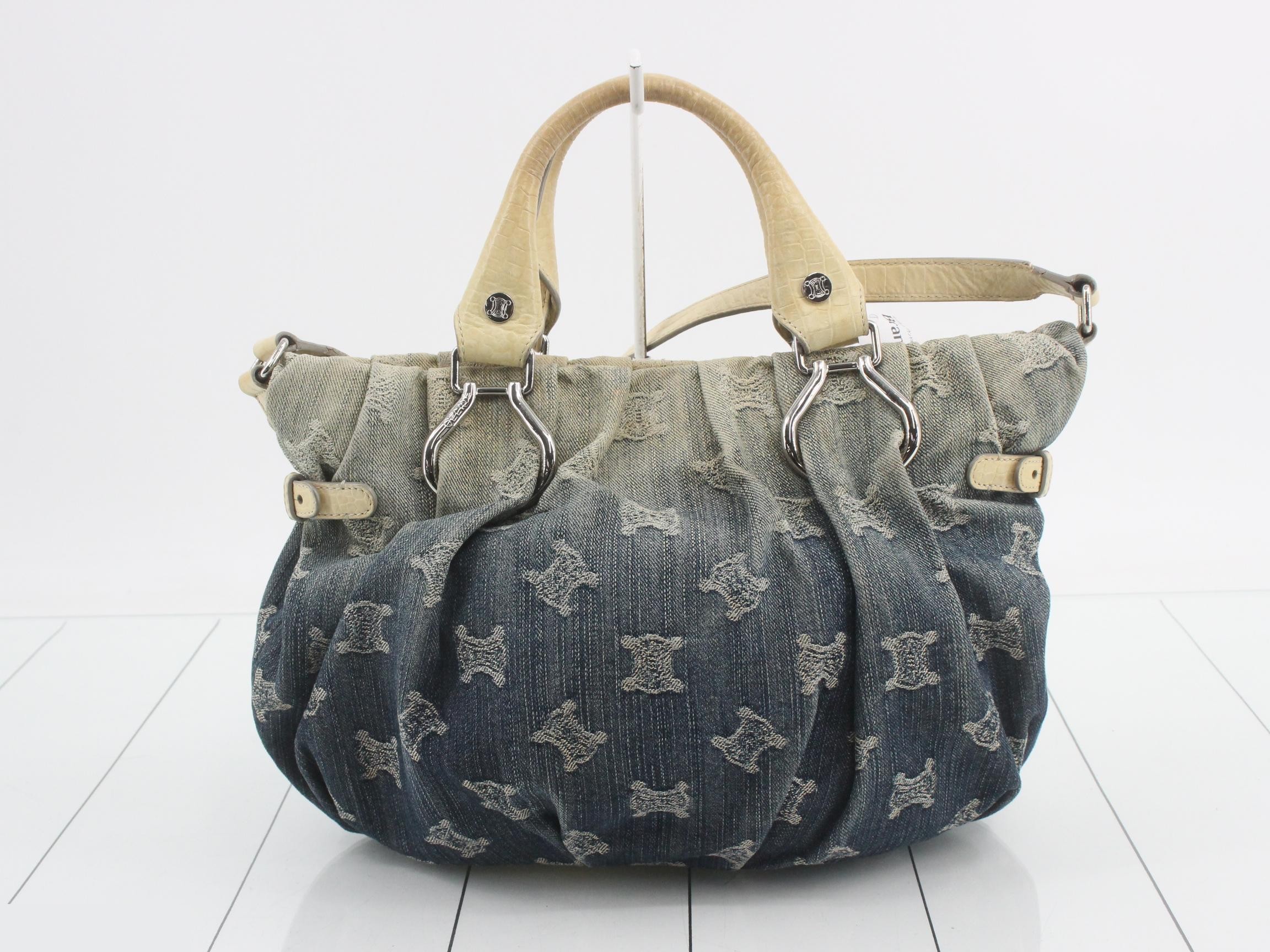 2-way denim Triomphe shoulder bag/handbag — view 2