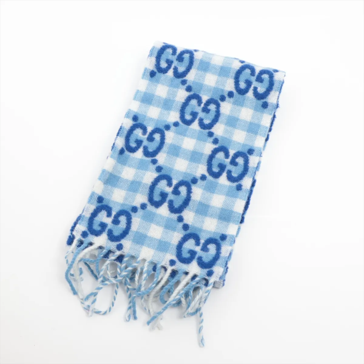 GG Scarf, Wool, Blue,