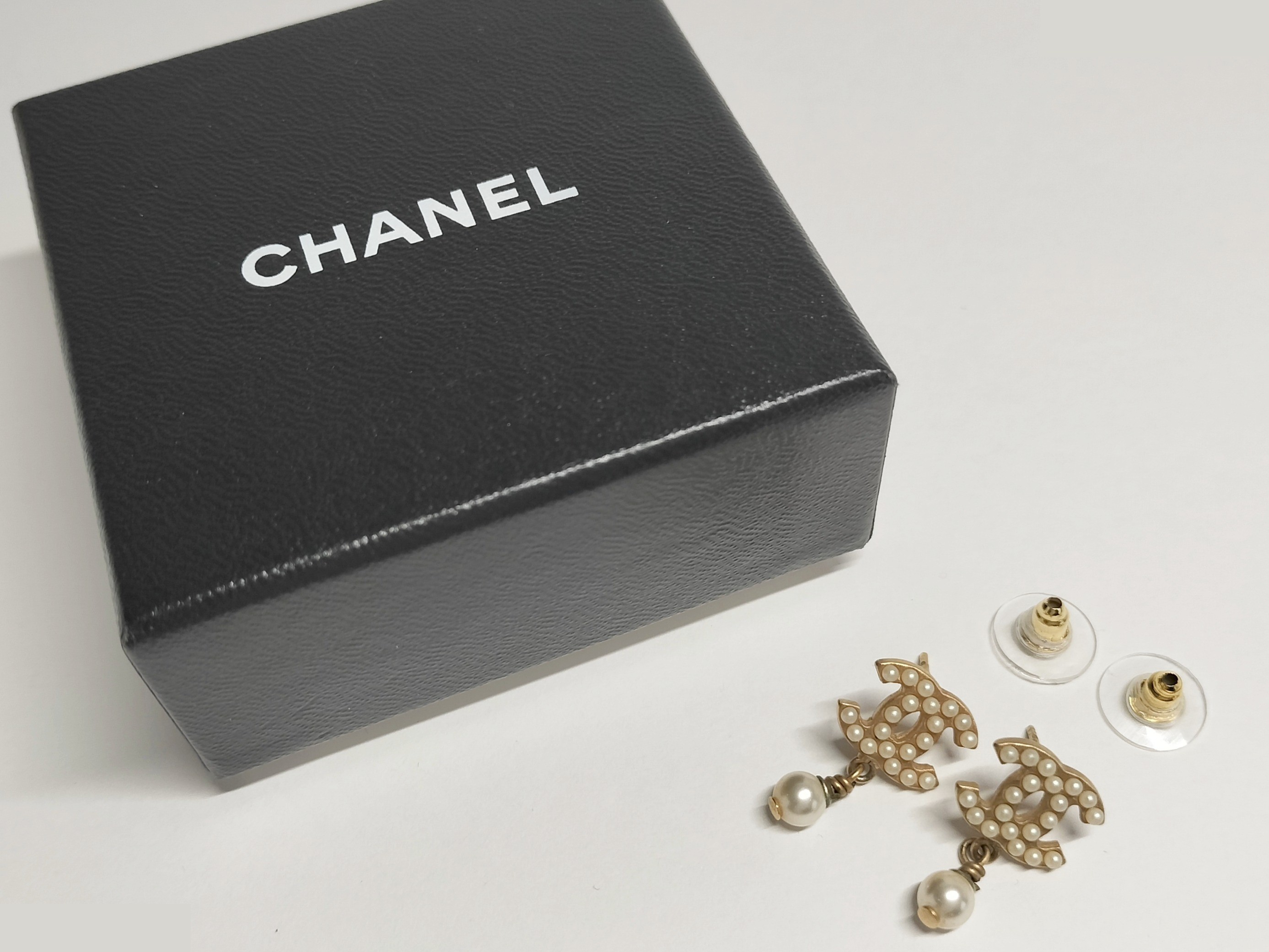 Coco F Pearl Gold Earrings — view 2