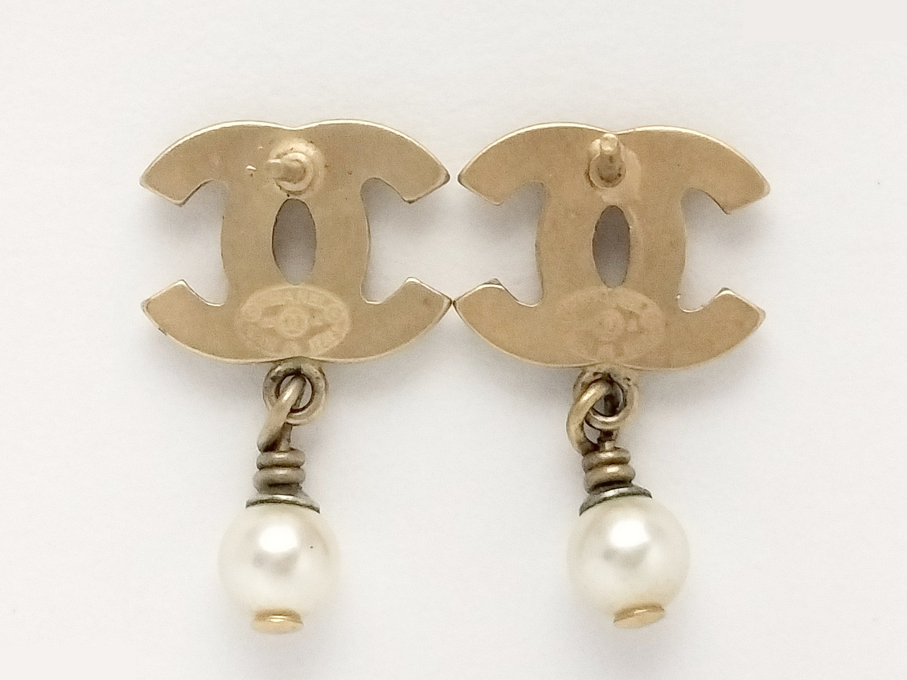 Coco F Pearl Gold Earrings — view 3