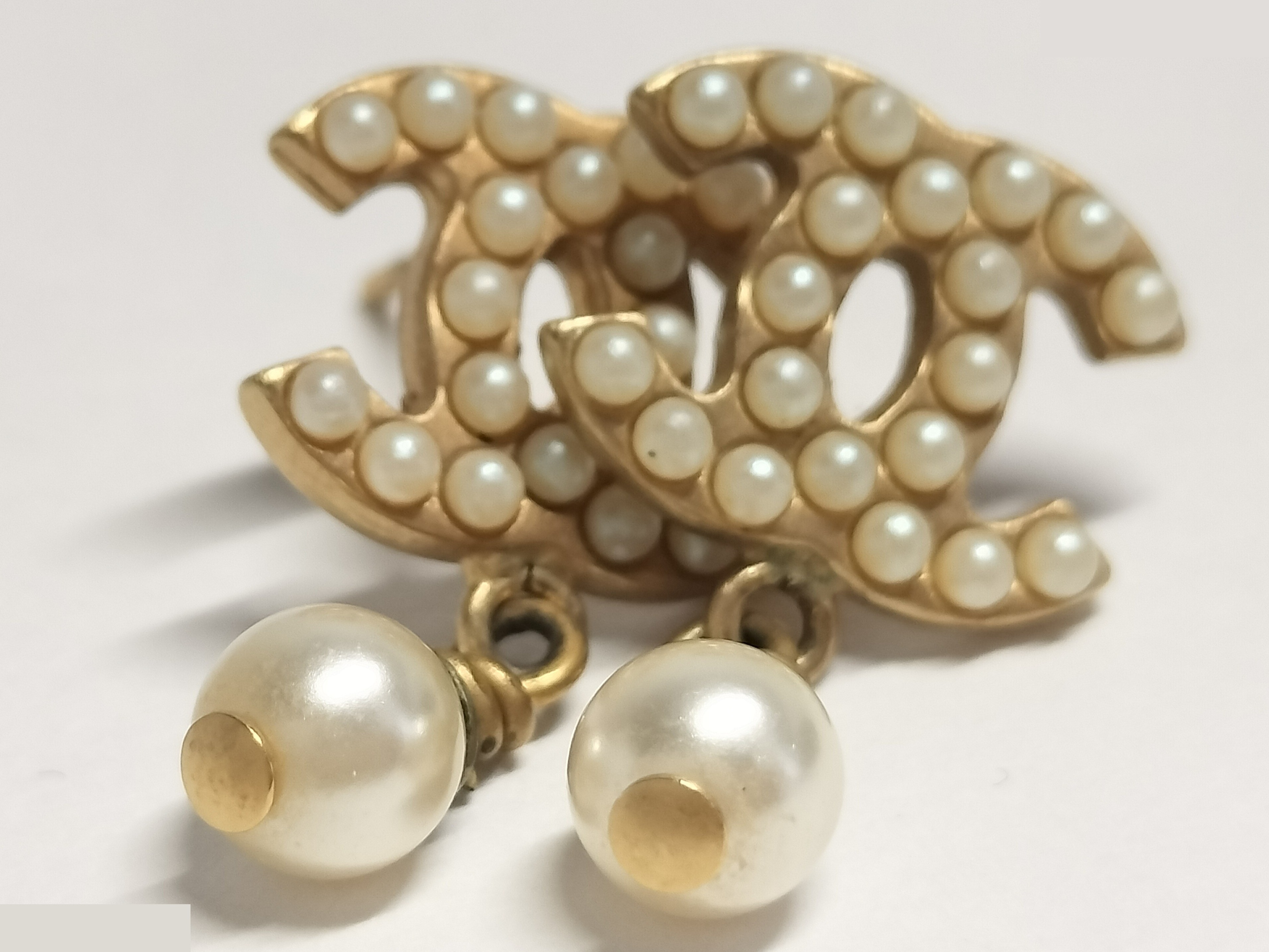 Coco F Pearl Gold Earrings — view 5