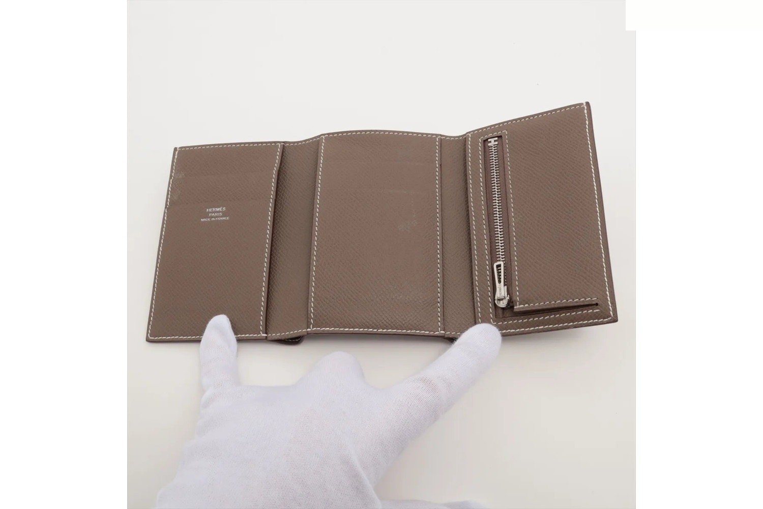 W stamp, 2024, Bearn combination compact wallet, Veau Epsom leather. — view 4