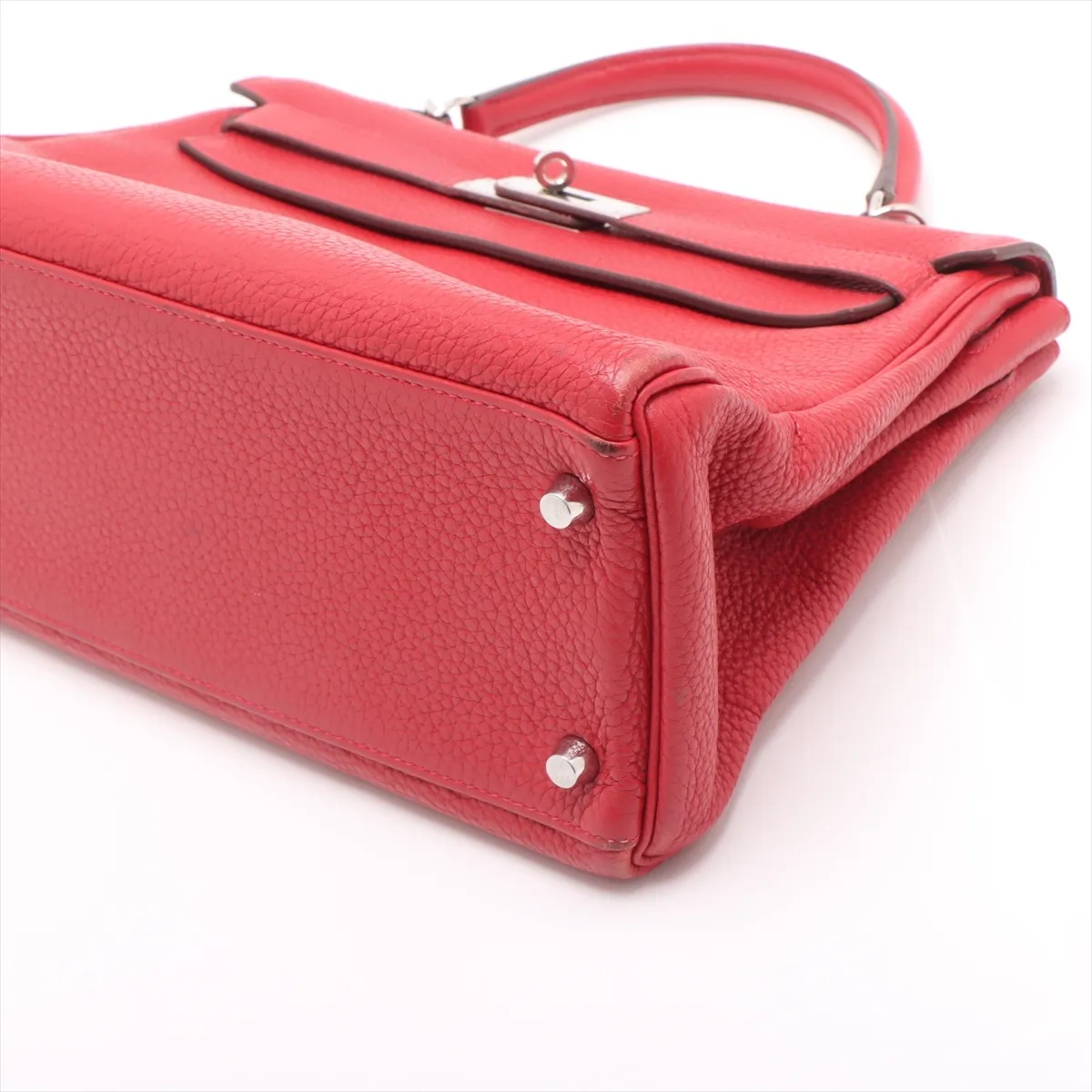 [Individually packaged] Hermes Kelly 32 Retournée Taurillon Clemence Rouge Casaque Silver Hardware Q: 2013 — view 3