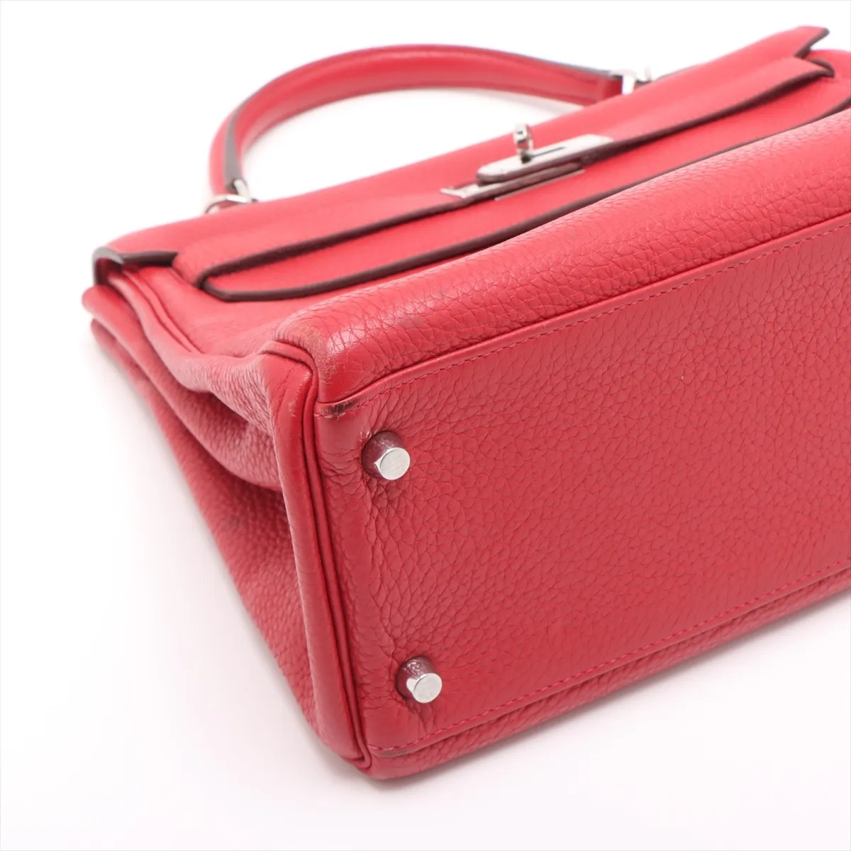 [Individually packaged] Hermes Kelly 32 Retournée Taurillon Clemence Rouge Casaque Silver Hardware Q: 2013 — view 4