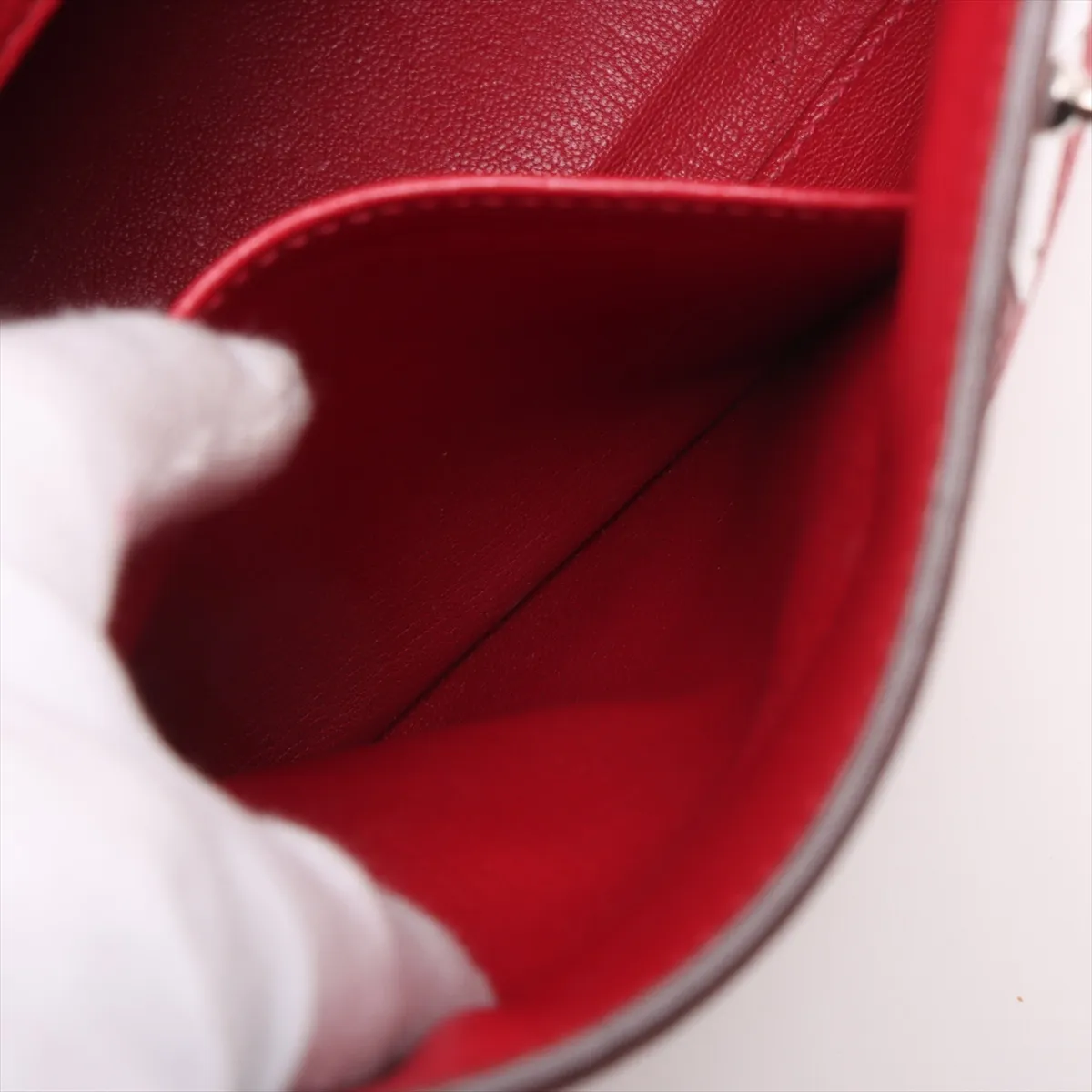 [Individually packaged] Hermes Kelly 32 Retournée Taurillon Clemence Rouge Casaque Silver Hardware Q: 2013 — view 8