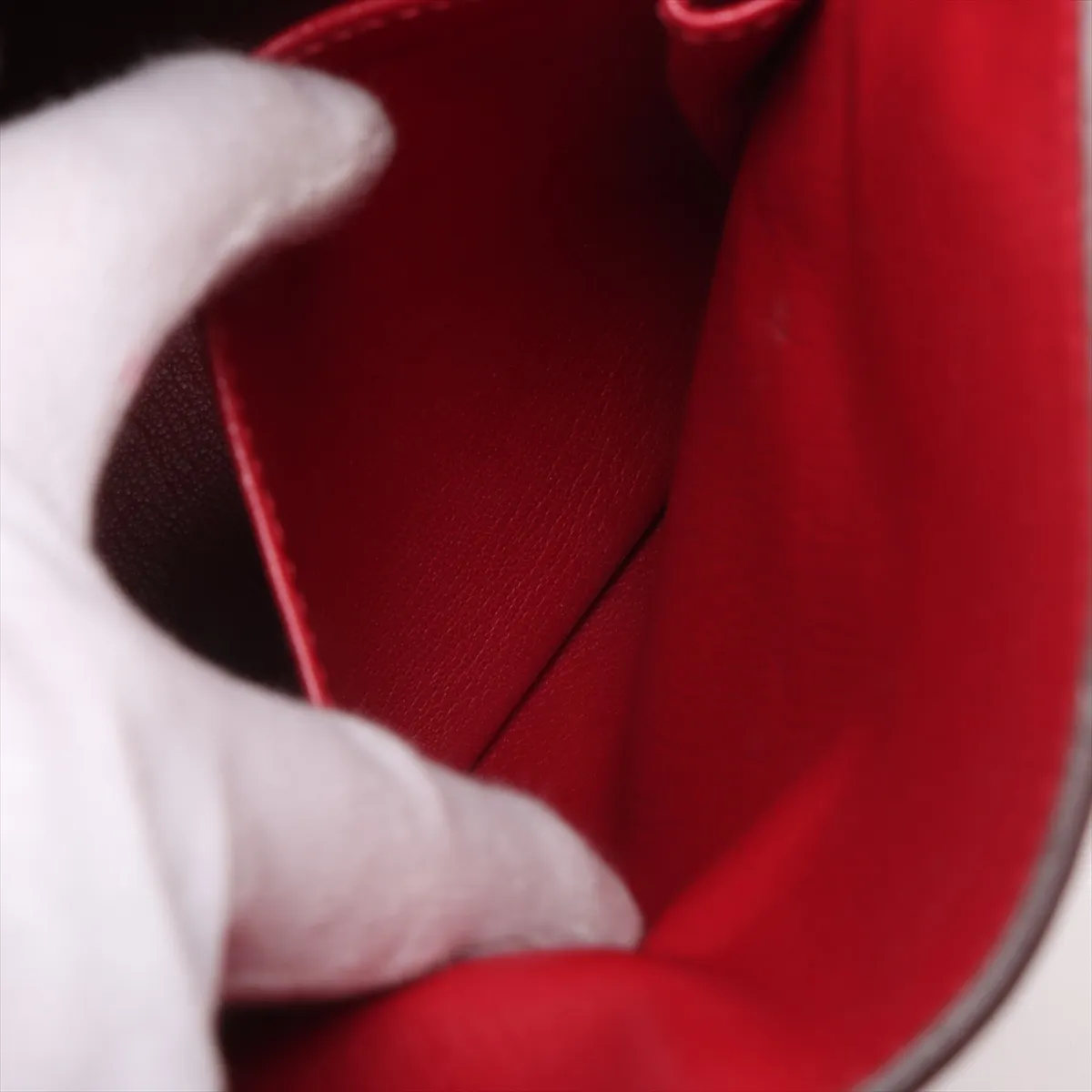 [Individually packaged] Hermes Kelly 32 Retournée Taurillon Clemence Rouge Casaque Silver Hardware Q: 2013 — view 9