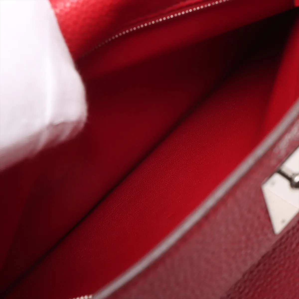 [Individually packaged] Hermes Kelly 32 Retournée Taurillon Clemence Rouge Casaque Silver Hardware Q: 2013 — view 10