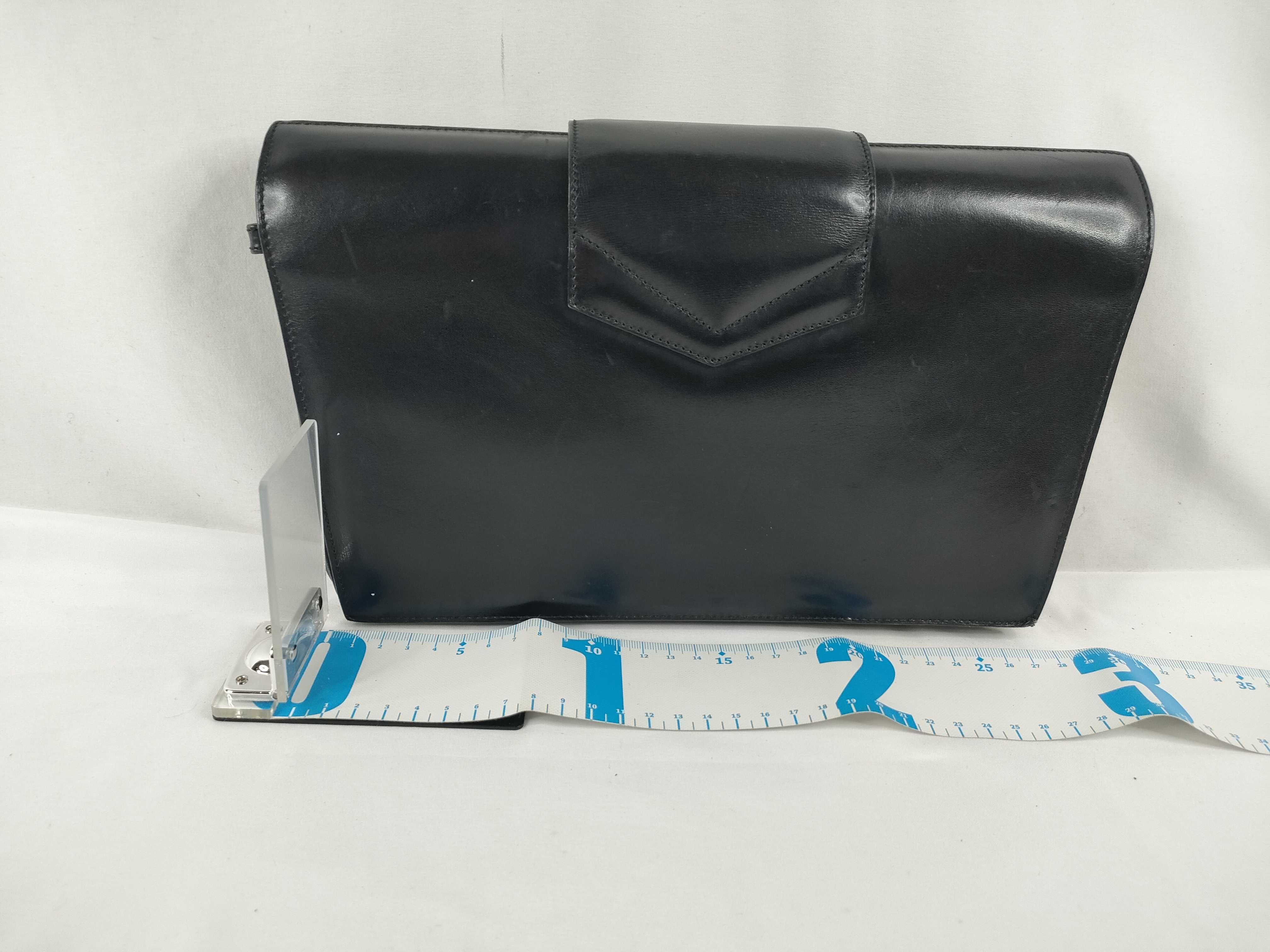 Vintage Leather Structured Clutch — view 2