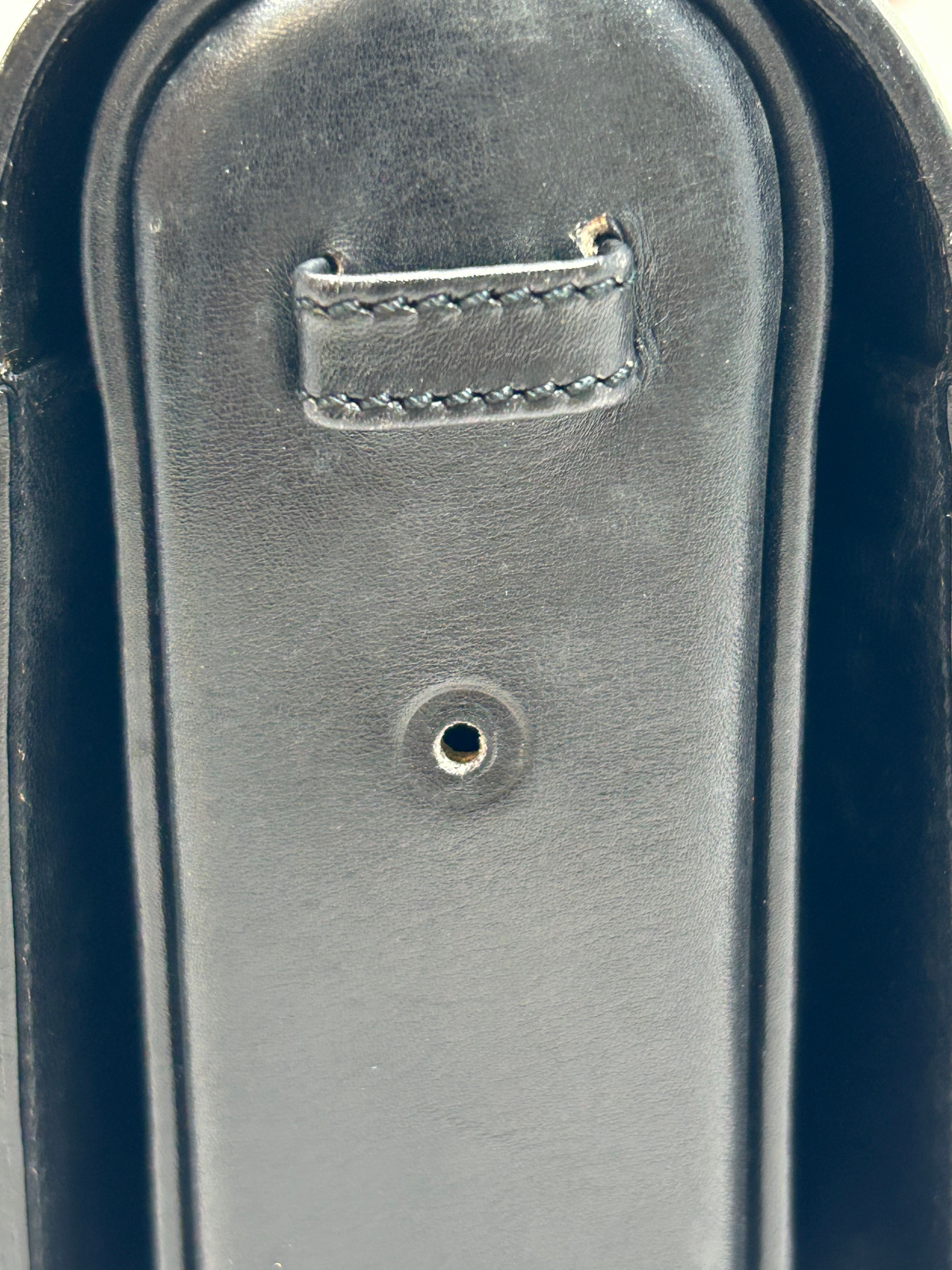Vintage Leather Structured Clutch — view 12